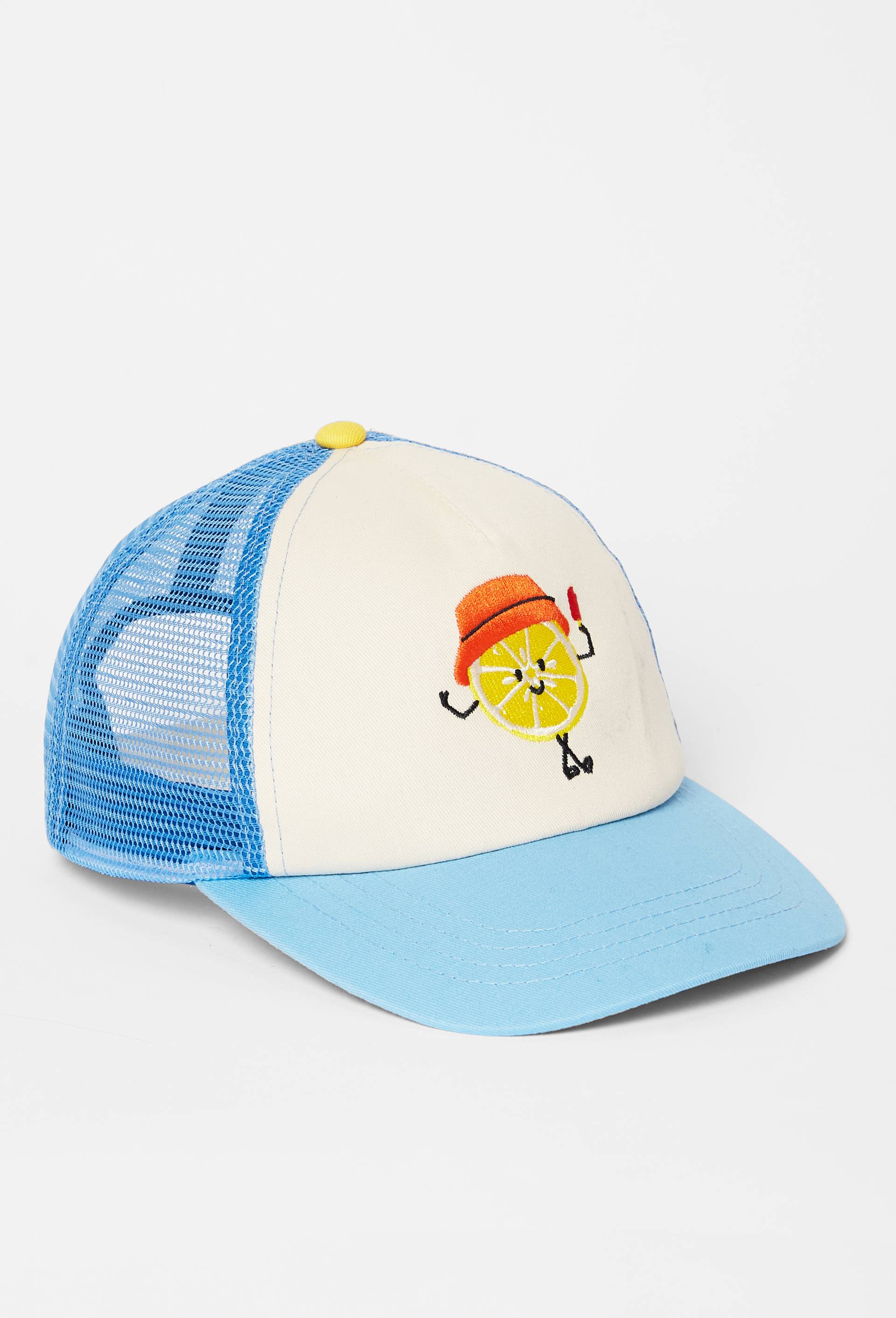 Casquette brod&eacute;e en coton et r&eacute;sille, Bleu clair, large image number 0