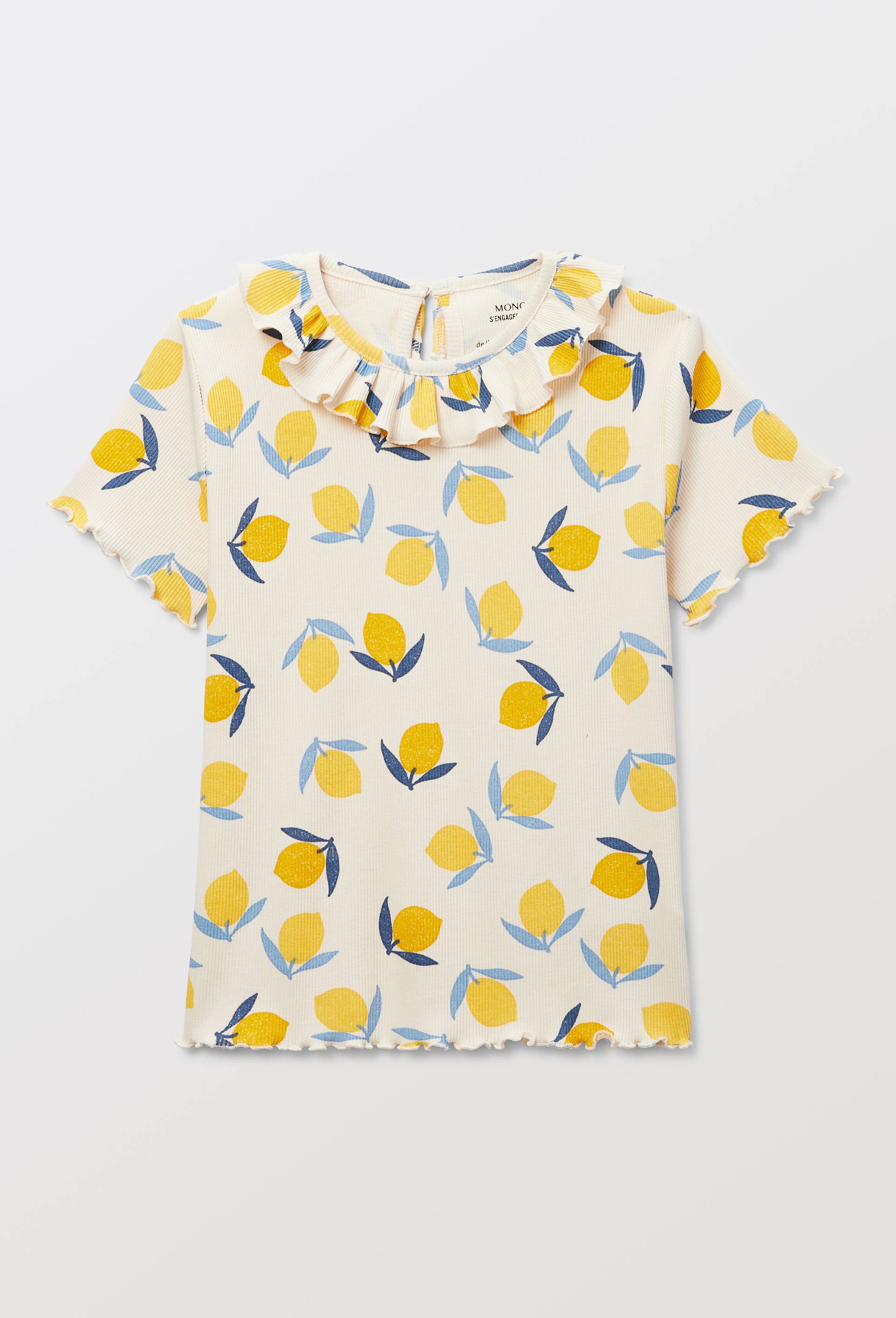 T shirt imprim&eacute; citrons, Beige clair, large image number 1