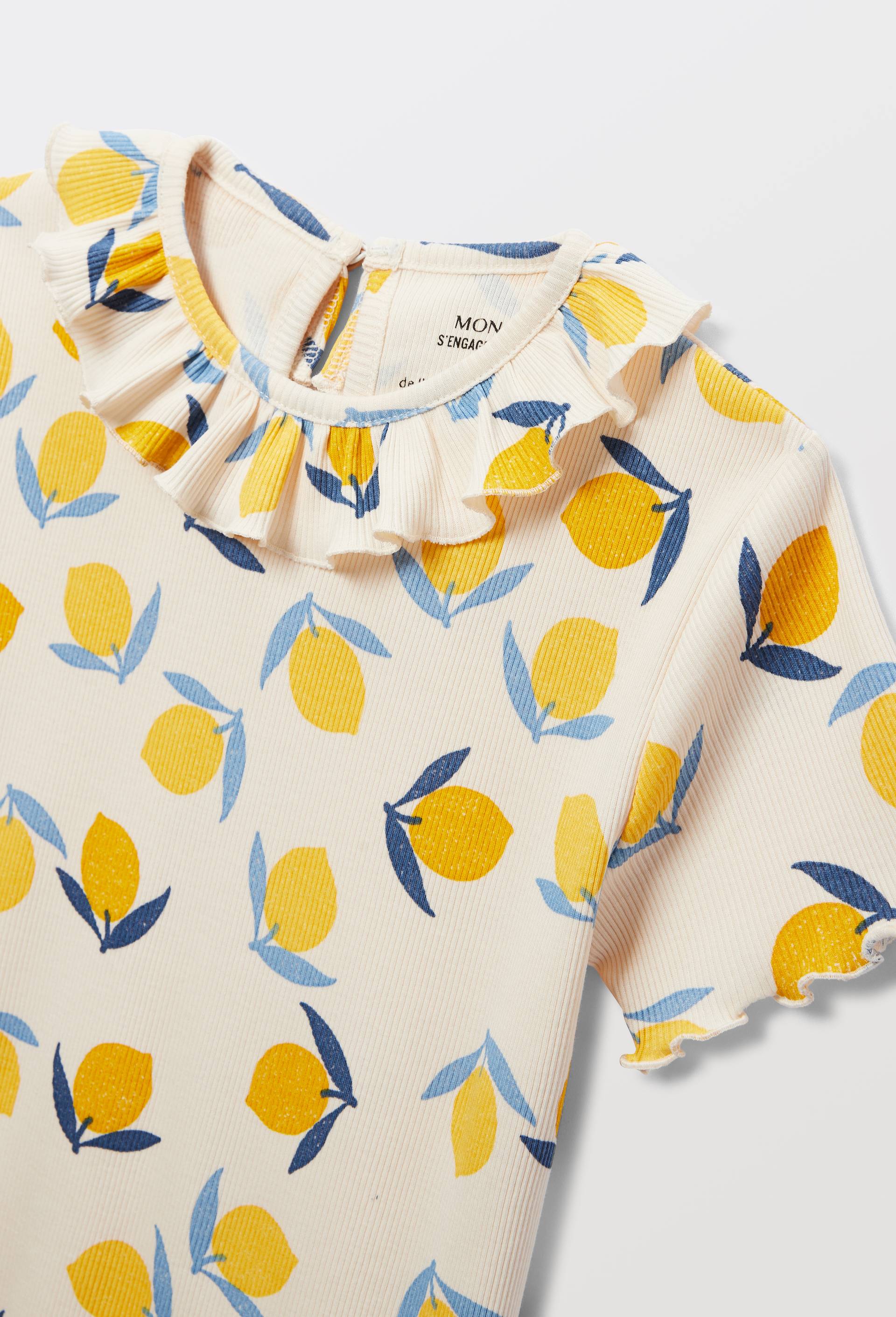T shirt imprim&eacute; citrons, Beige clair, large image number 3