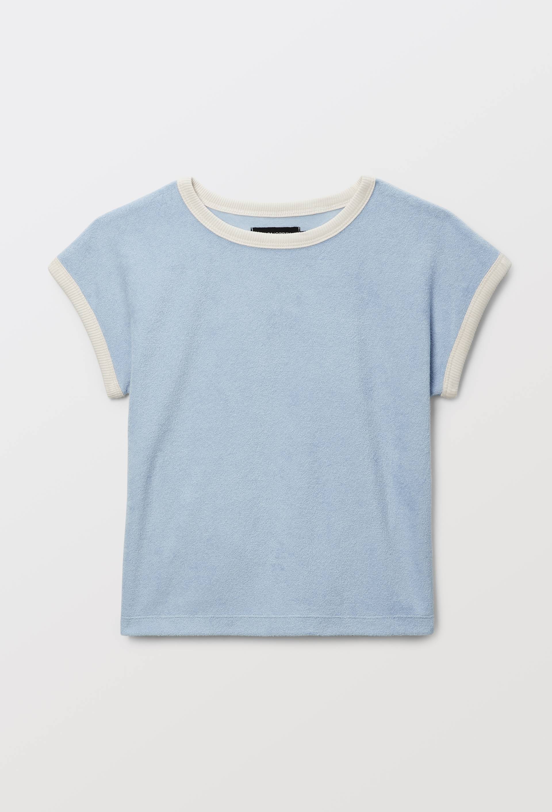 T-shirt manches courtes uni en coton BIO GOTS, Bleu clair, large image number 0.0