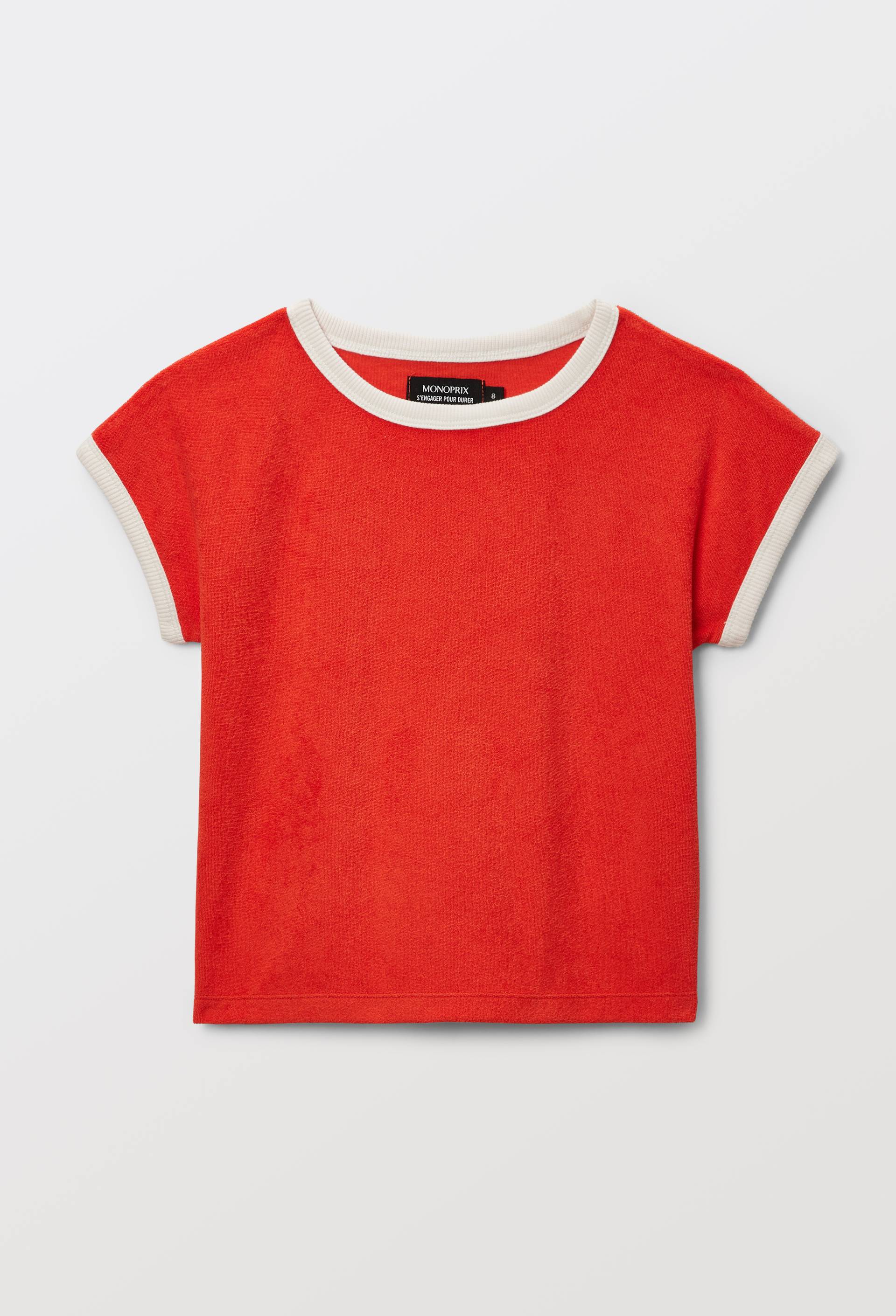 T-shirt manches courtes uni en coton BIO GOTS, Orange, large image number 0