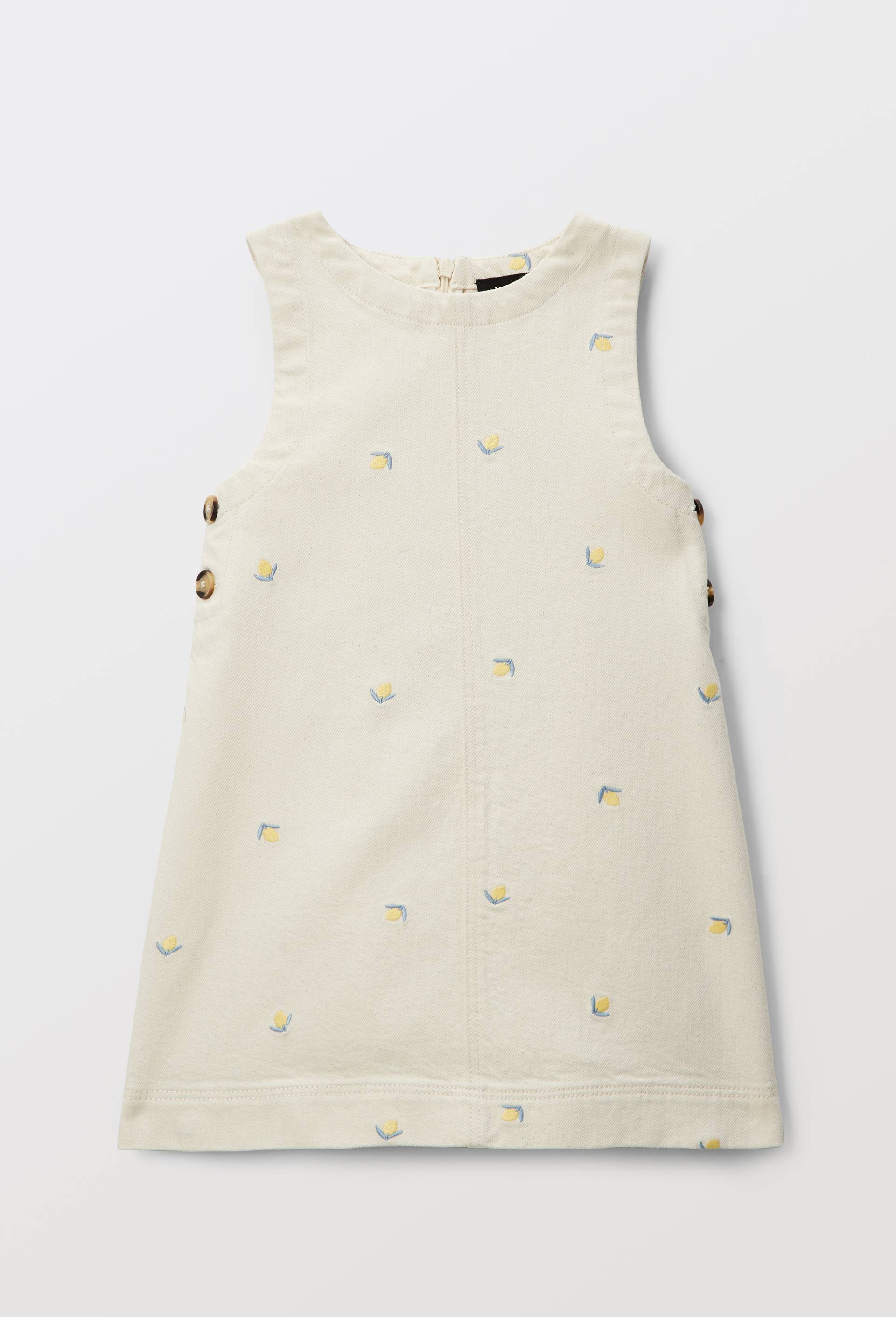Robe chasuble en twill brod&eacute;e, Beige clair, large image number 2