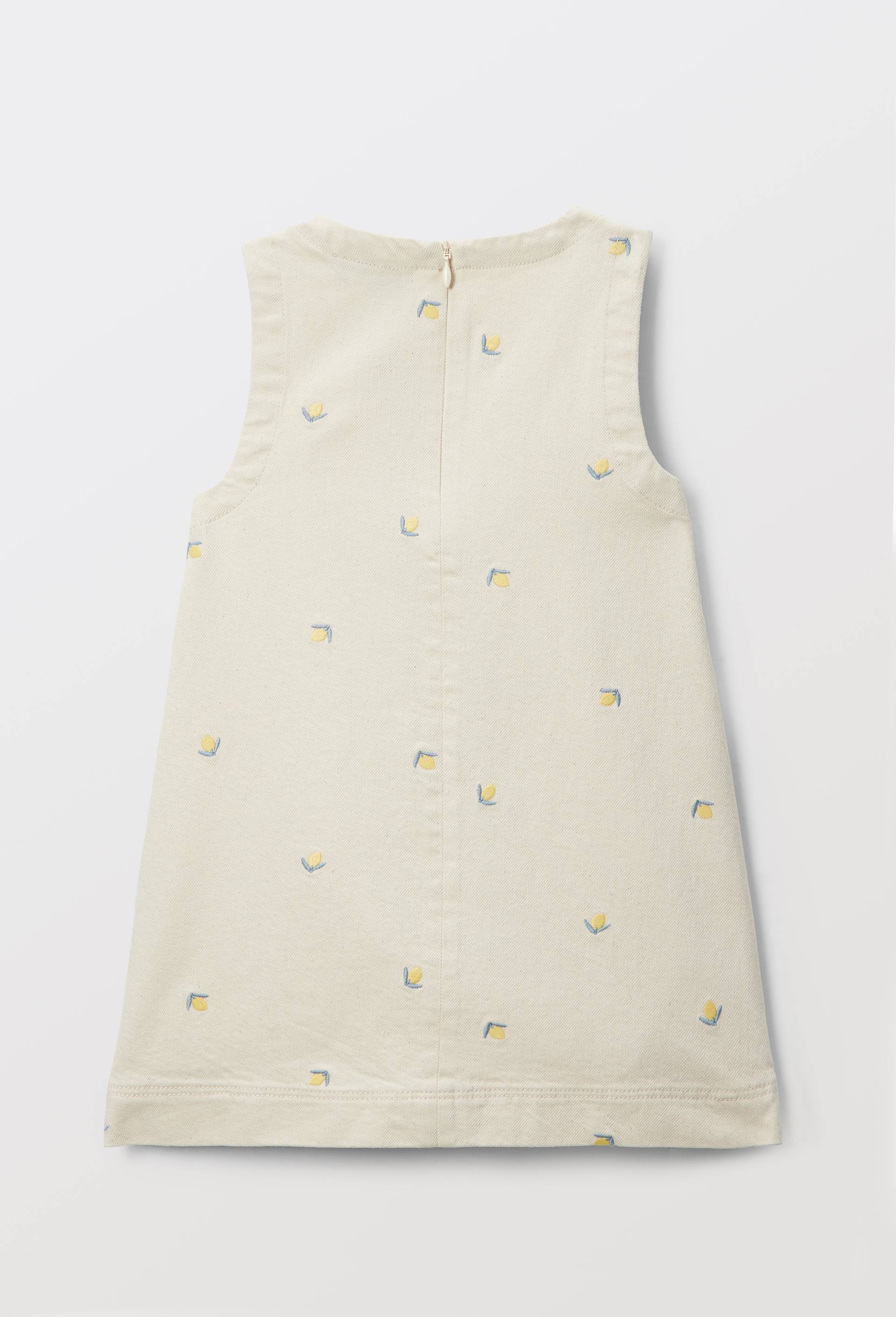 Robe chasuble en twill brod&eacute;e, Beige clair, large image number 3.0