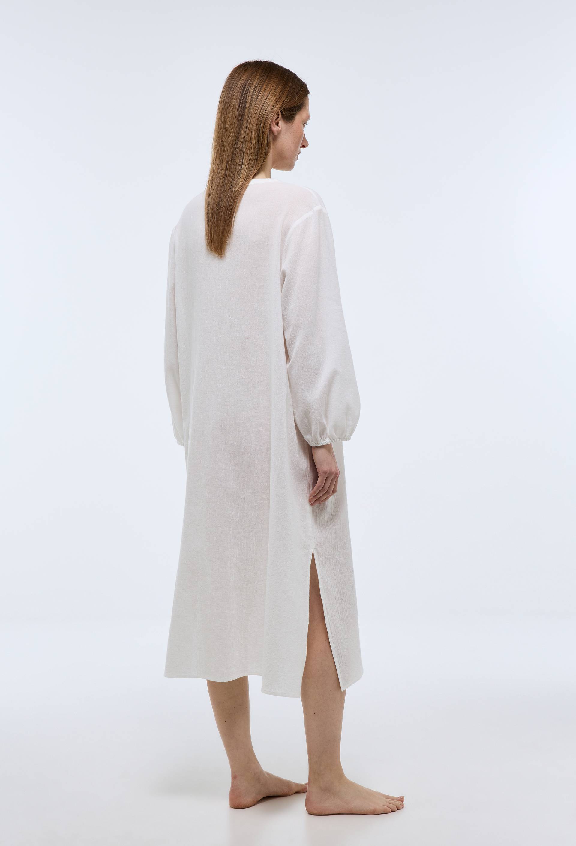 Chemise de nuit unie en coton bio GOTS, Blanc, large image number 1.0