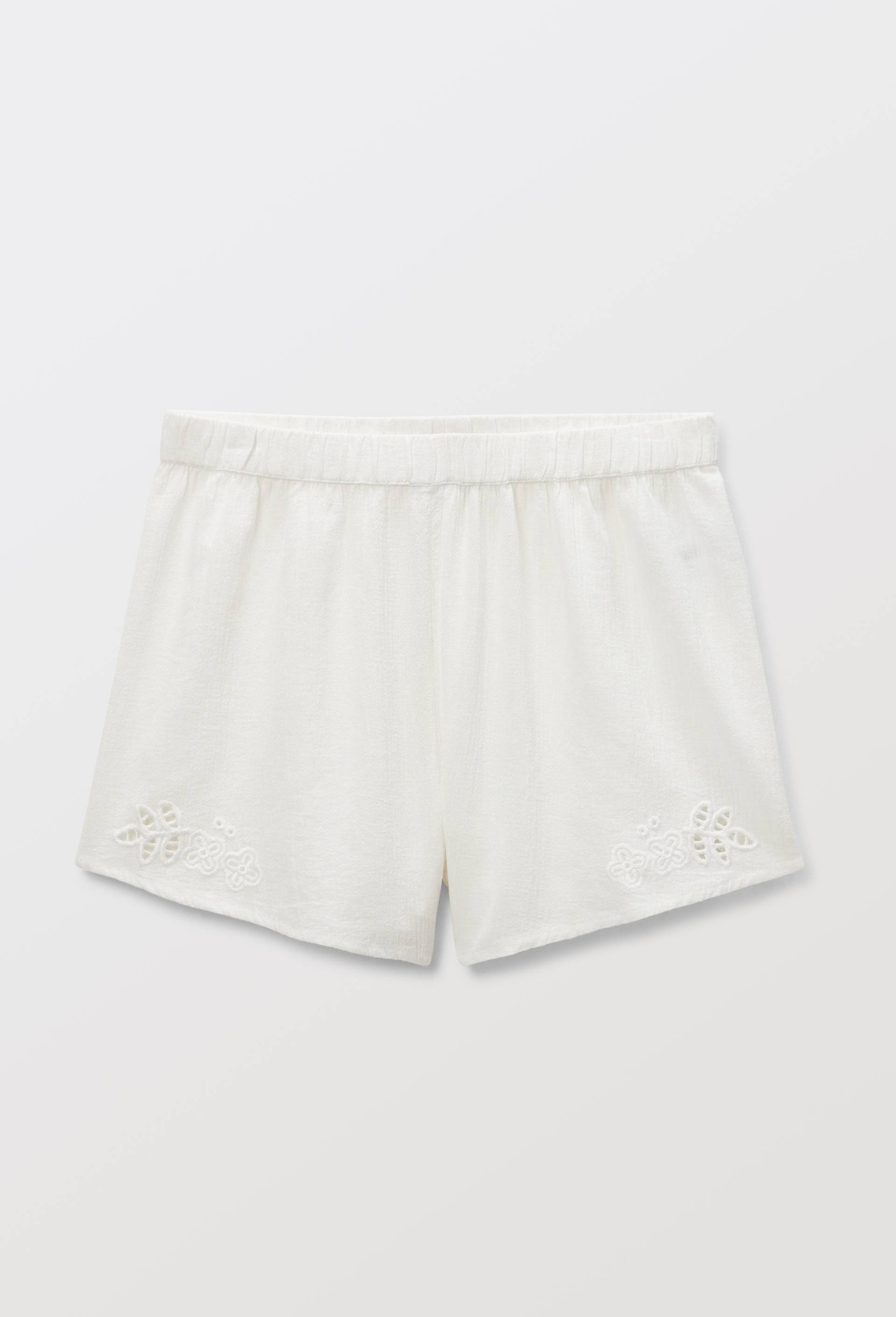 Short uni en coton bio GOTS, Blanc, large image number 2