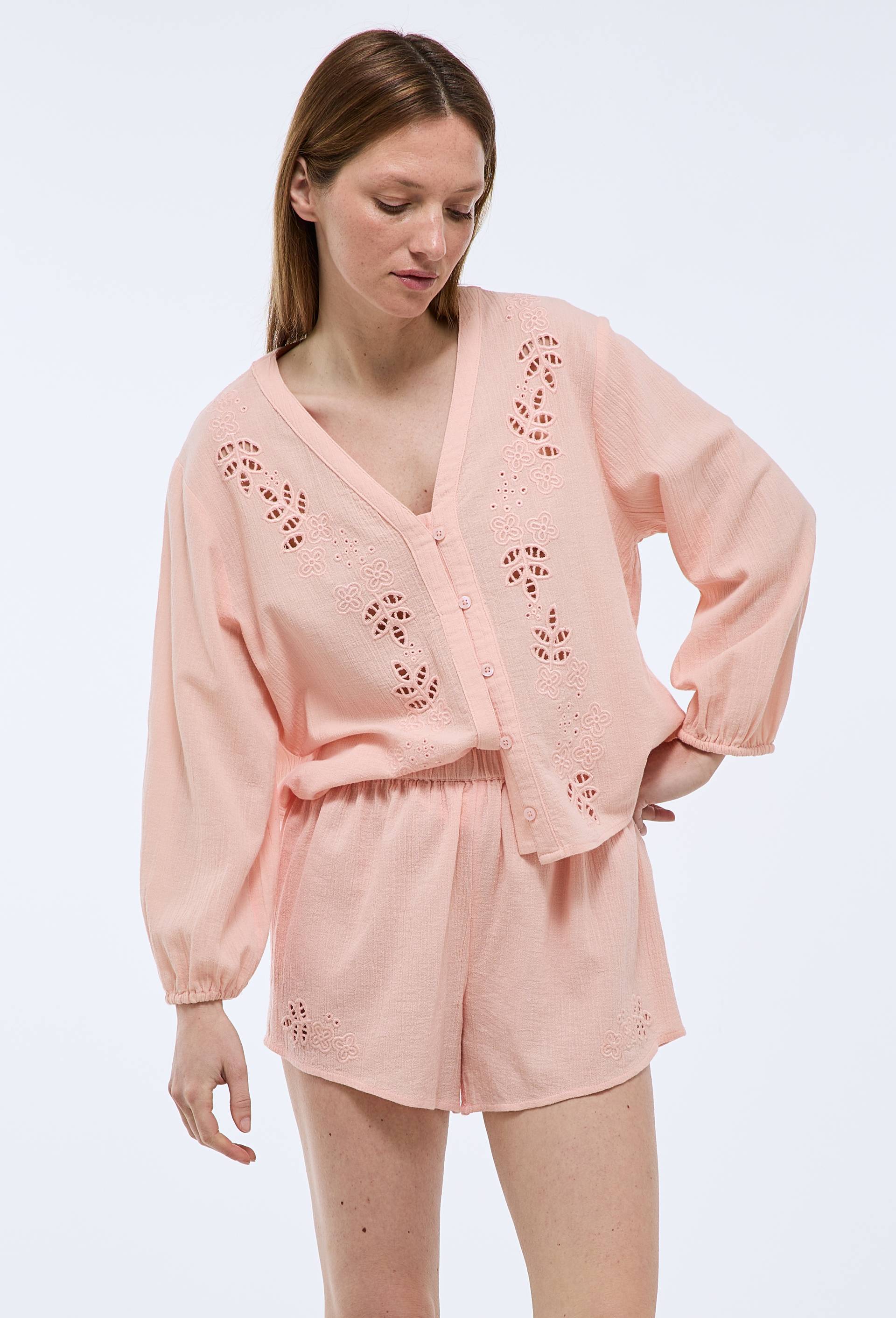 Short uni en coton bio GOTS, Rose, large image number 0