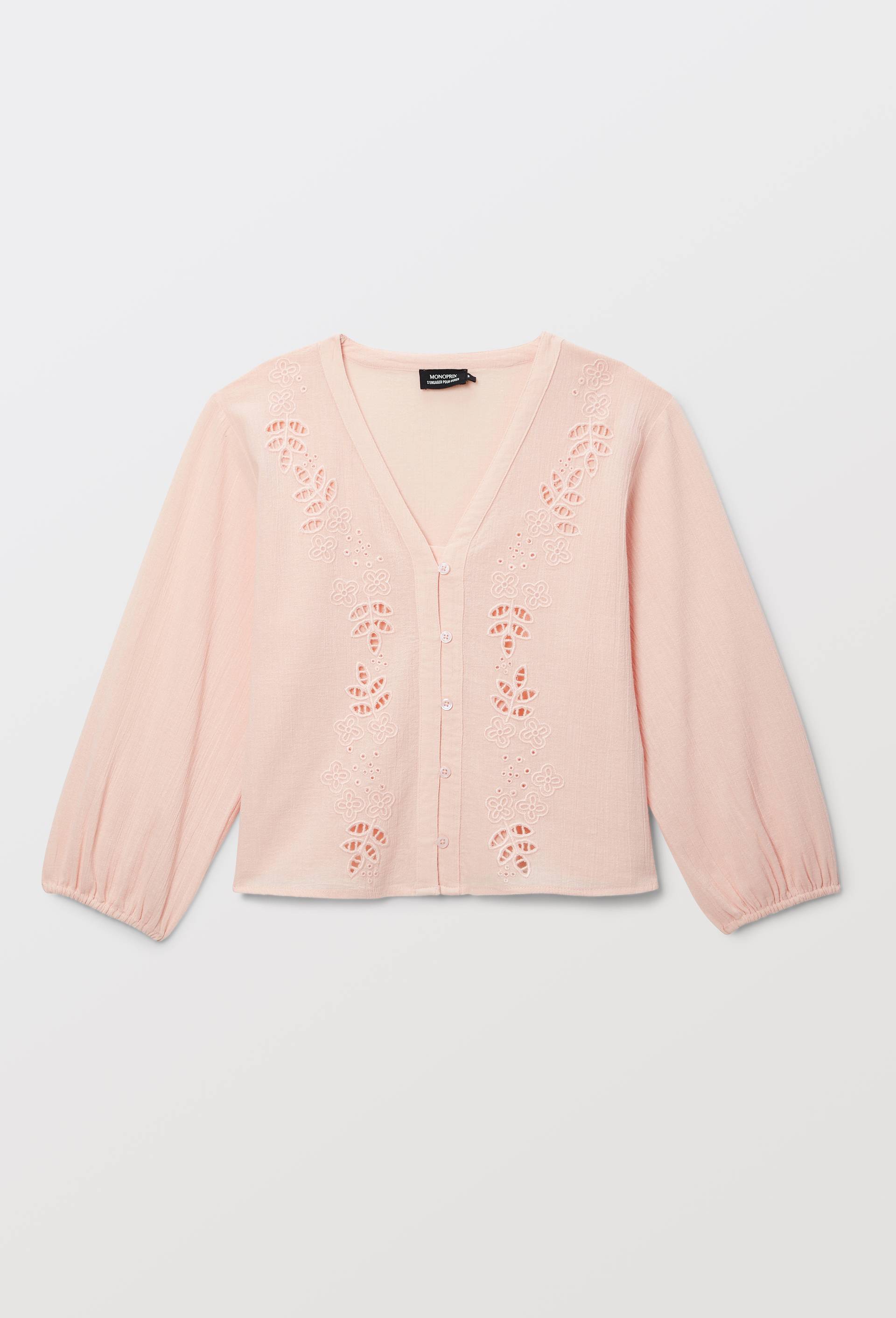 Top uni en coton bio GOTS, Rose, large image number 2.0