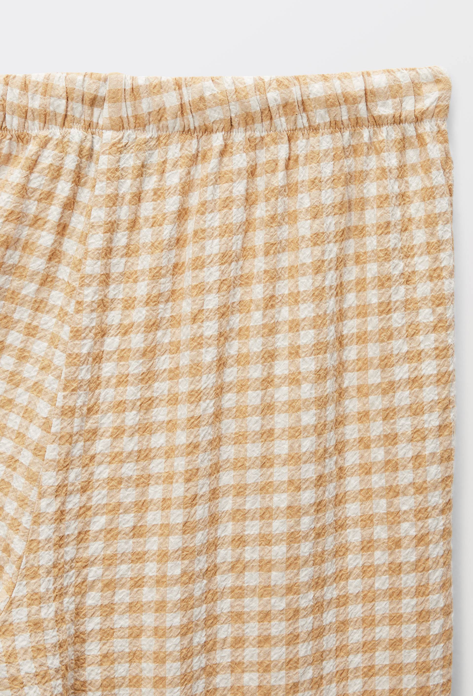 Pantalon vichy en coton et viscose, Beige, large image number 4