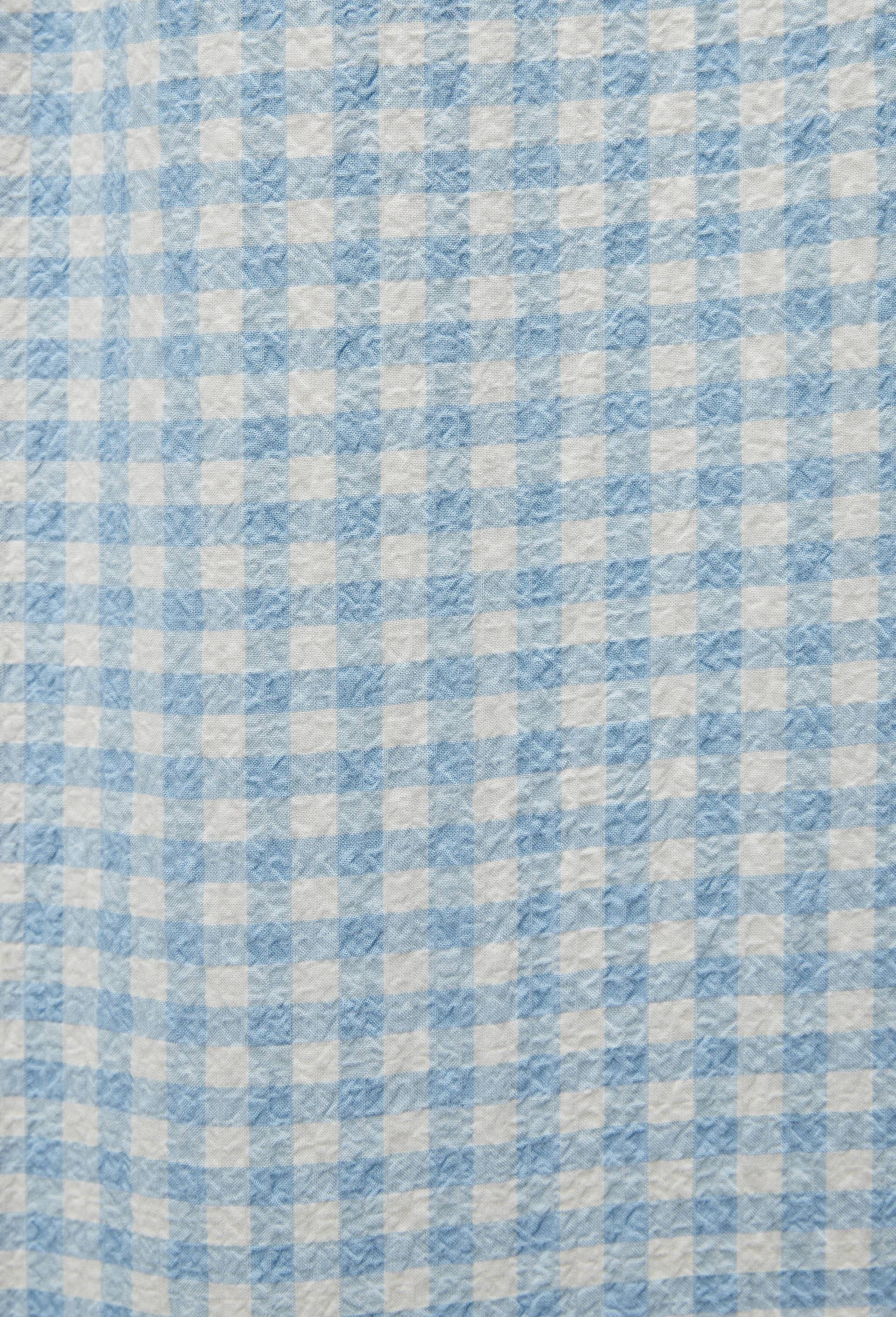 Pantalon vichy en coton et viscose, Bleu, large image number 5