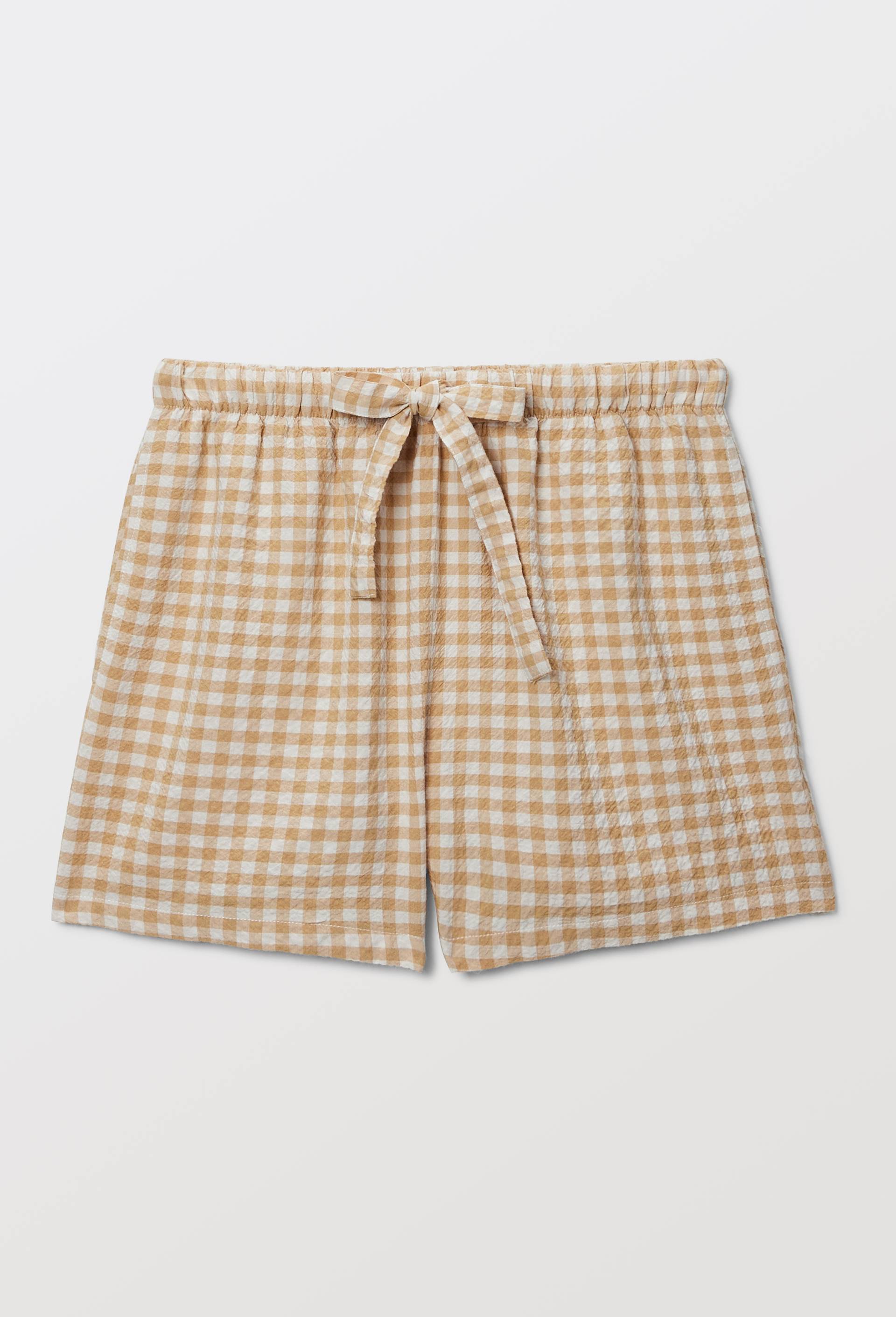 Short vichy en viscose et coton, Beige, large image number 2