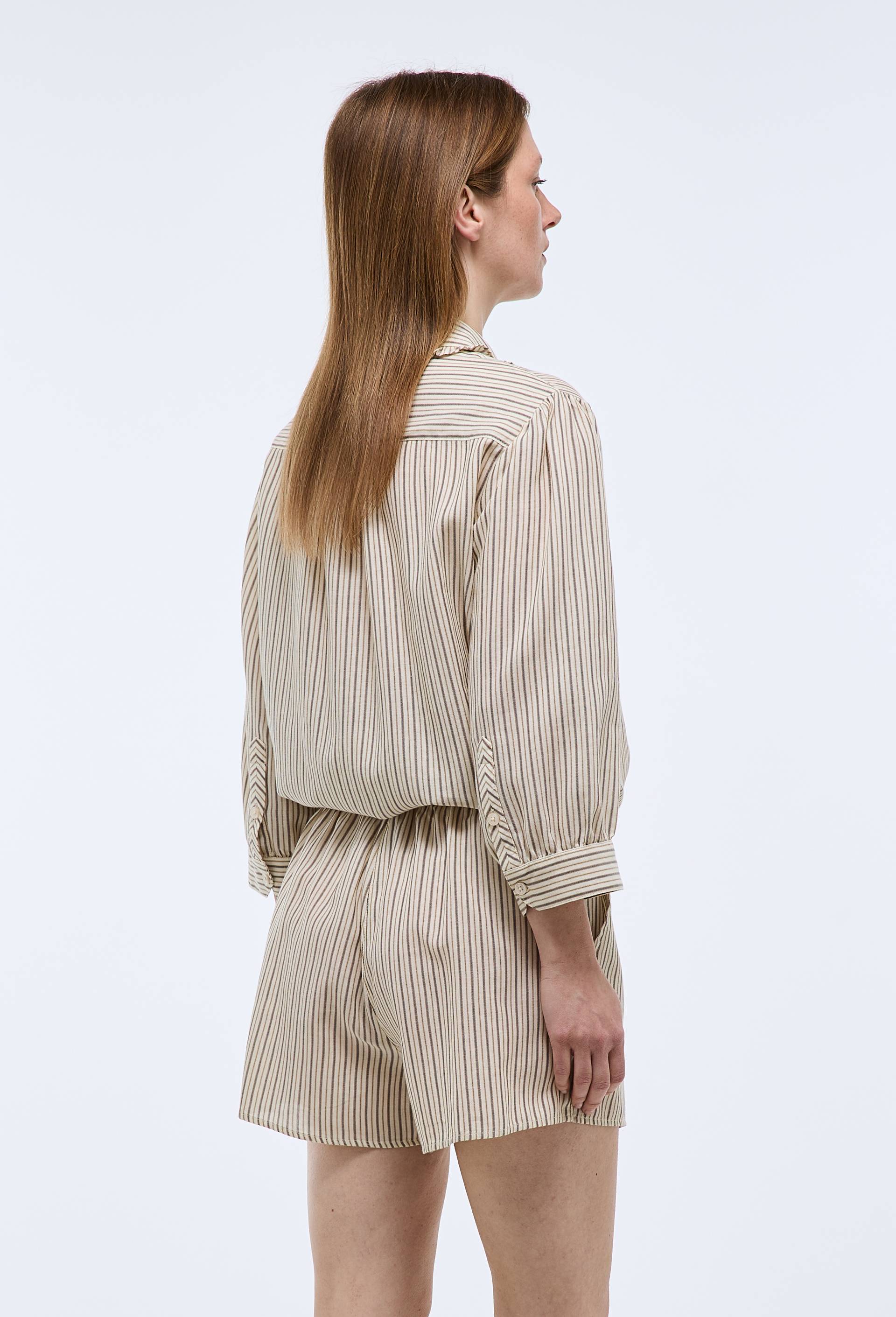 Short ray&eacute; en voile de coton bio GOTS, Beige, large image number 1