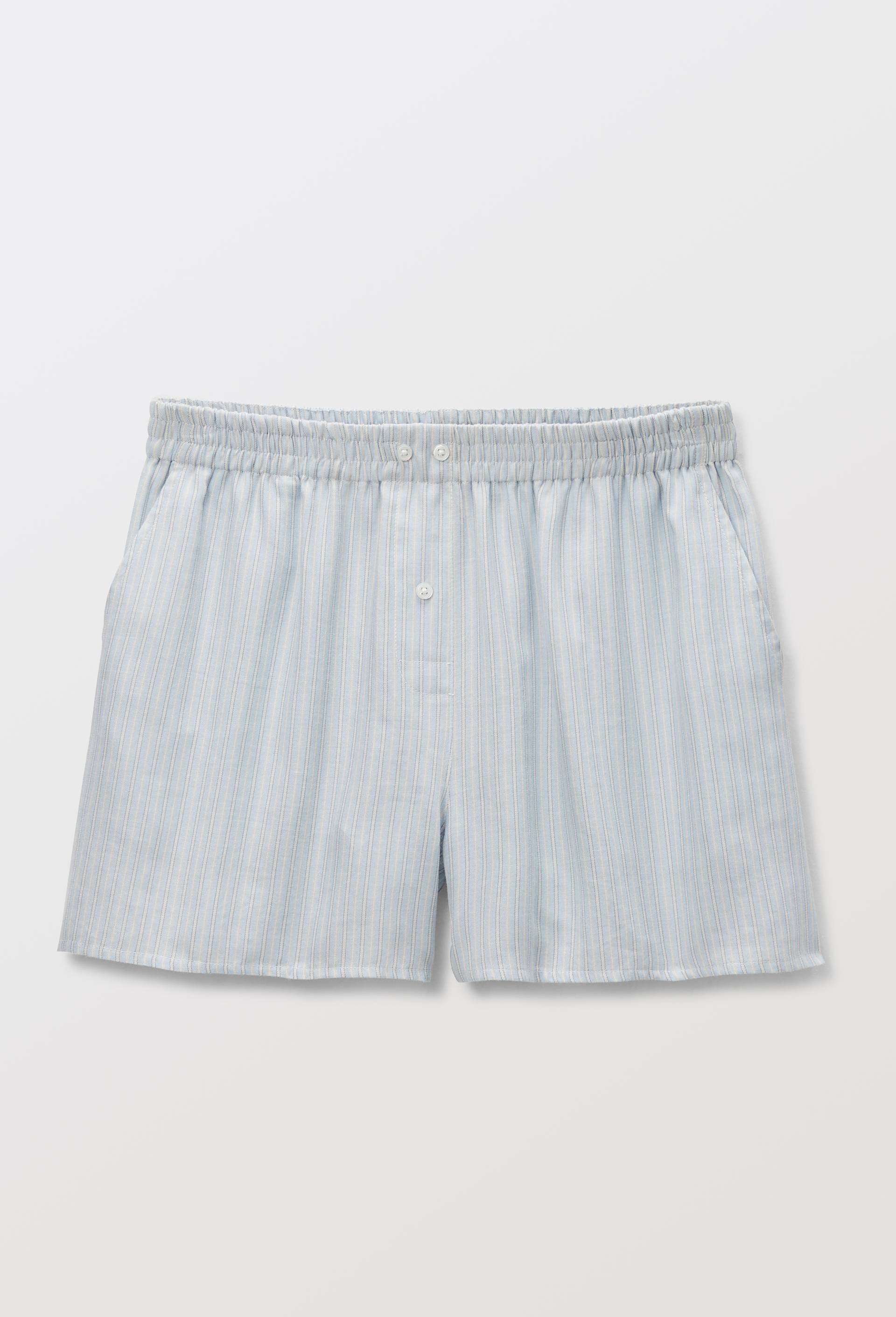 Short ray&eacute; en voile de coton bio GOTS, Bleu, large image number 2.0