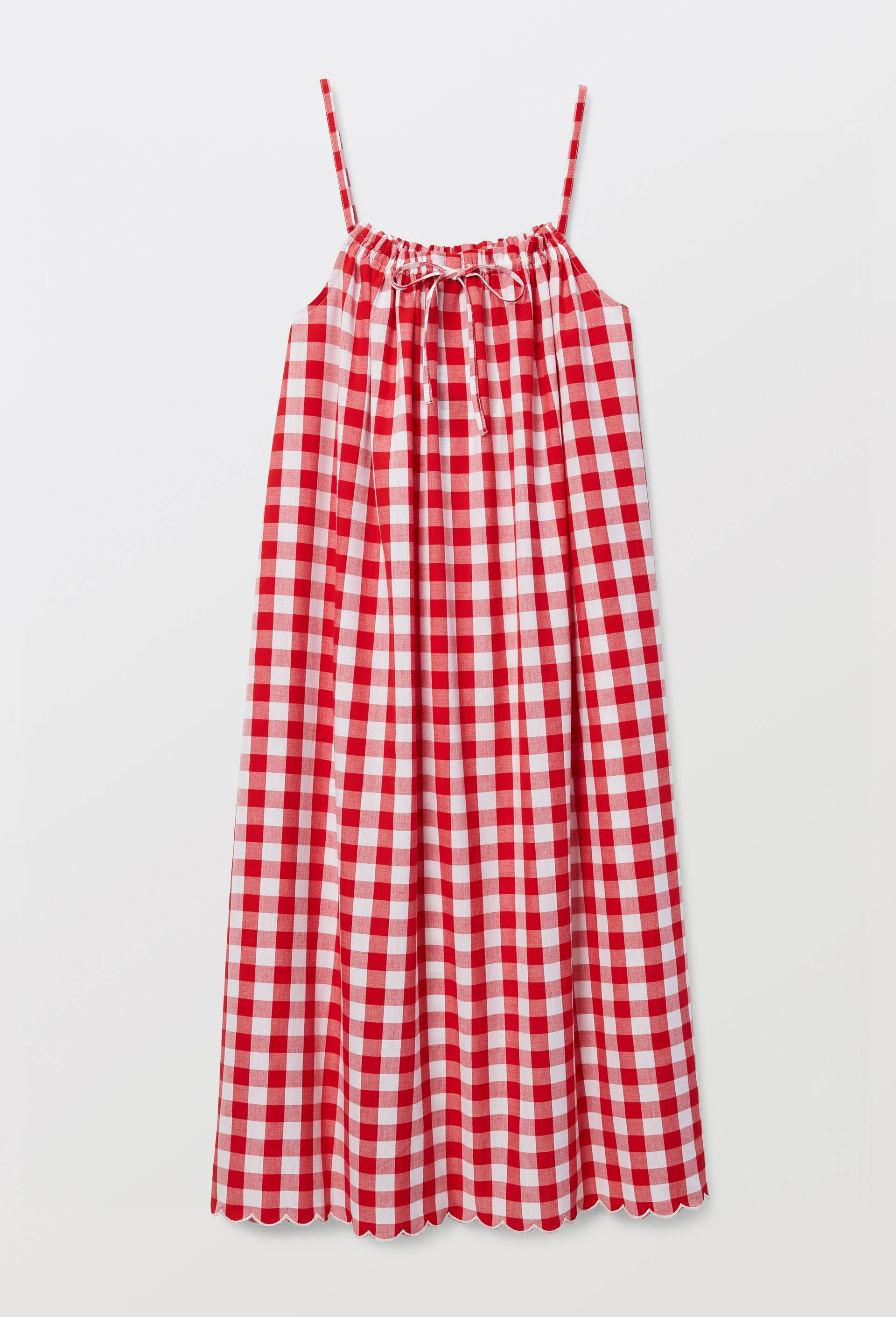 Chemise de nuit vichy en coton bio GOTS, Rouge, large image number 3.0