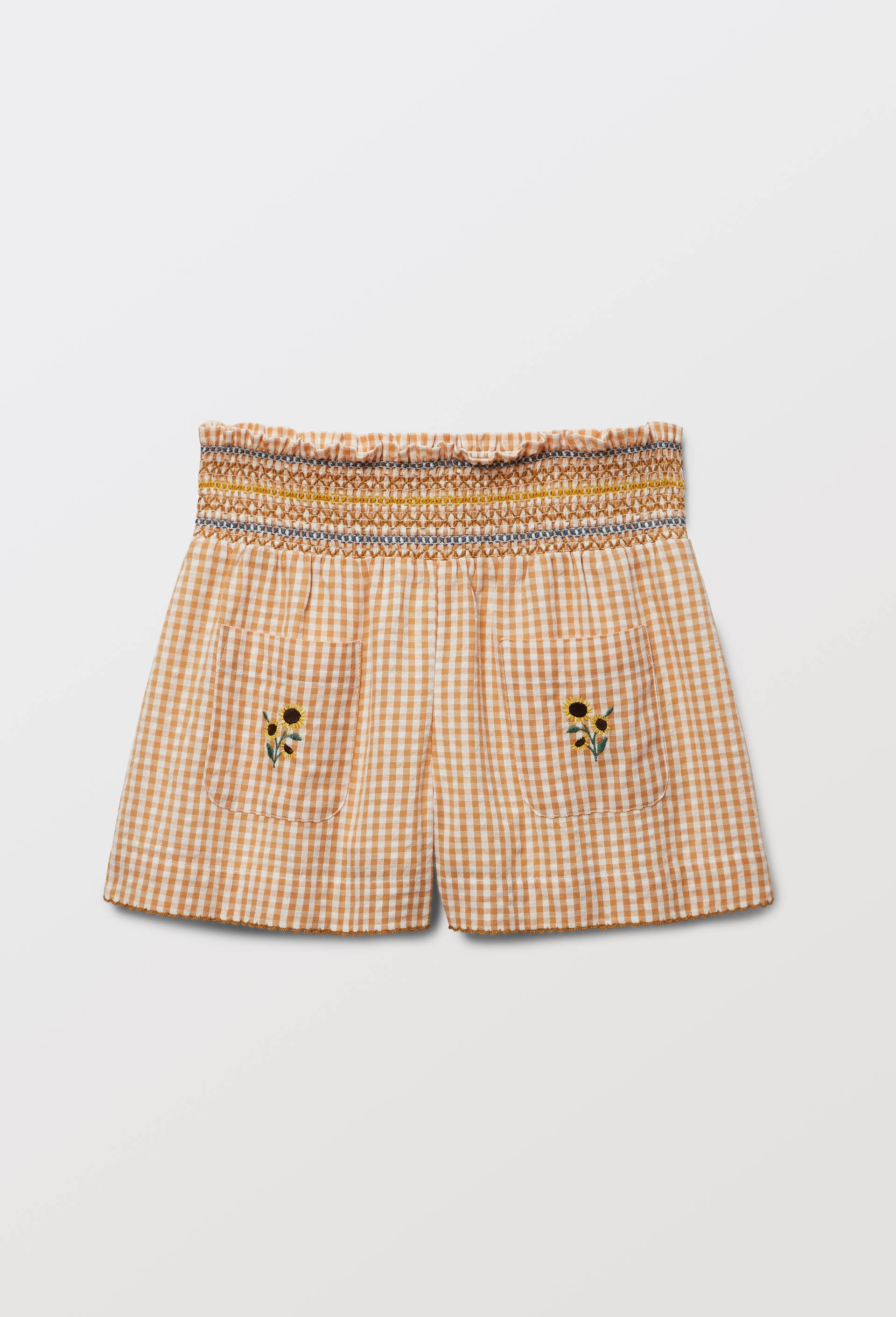 Short brod&eacute; en coton, Jaune clair, large image number 2