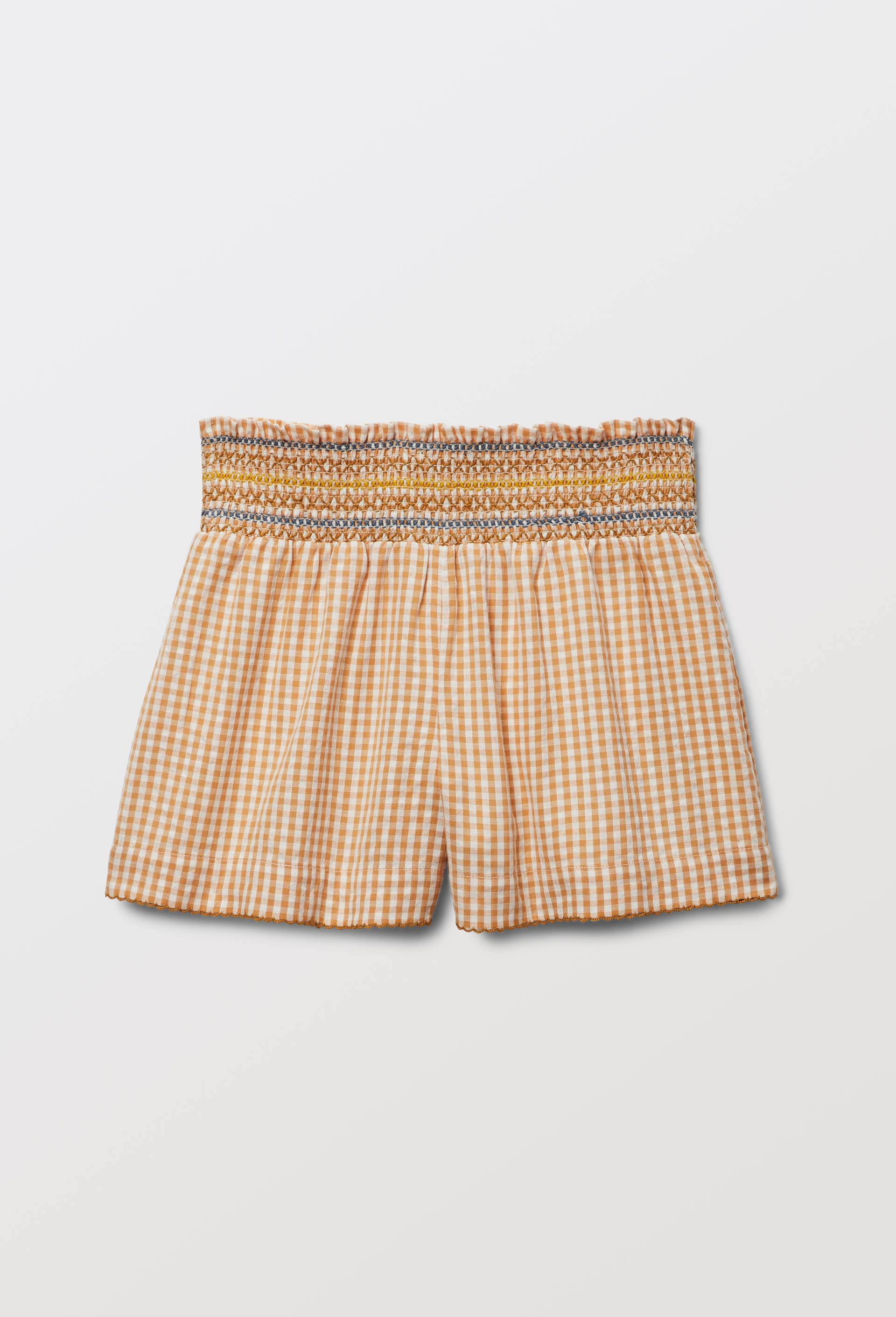 Short brod&eacute; en coton, Jaune clair, large image number 3