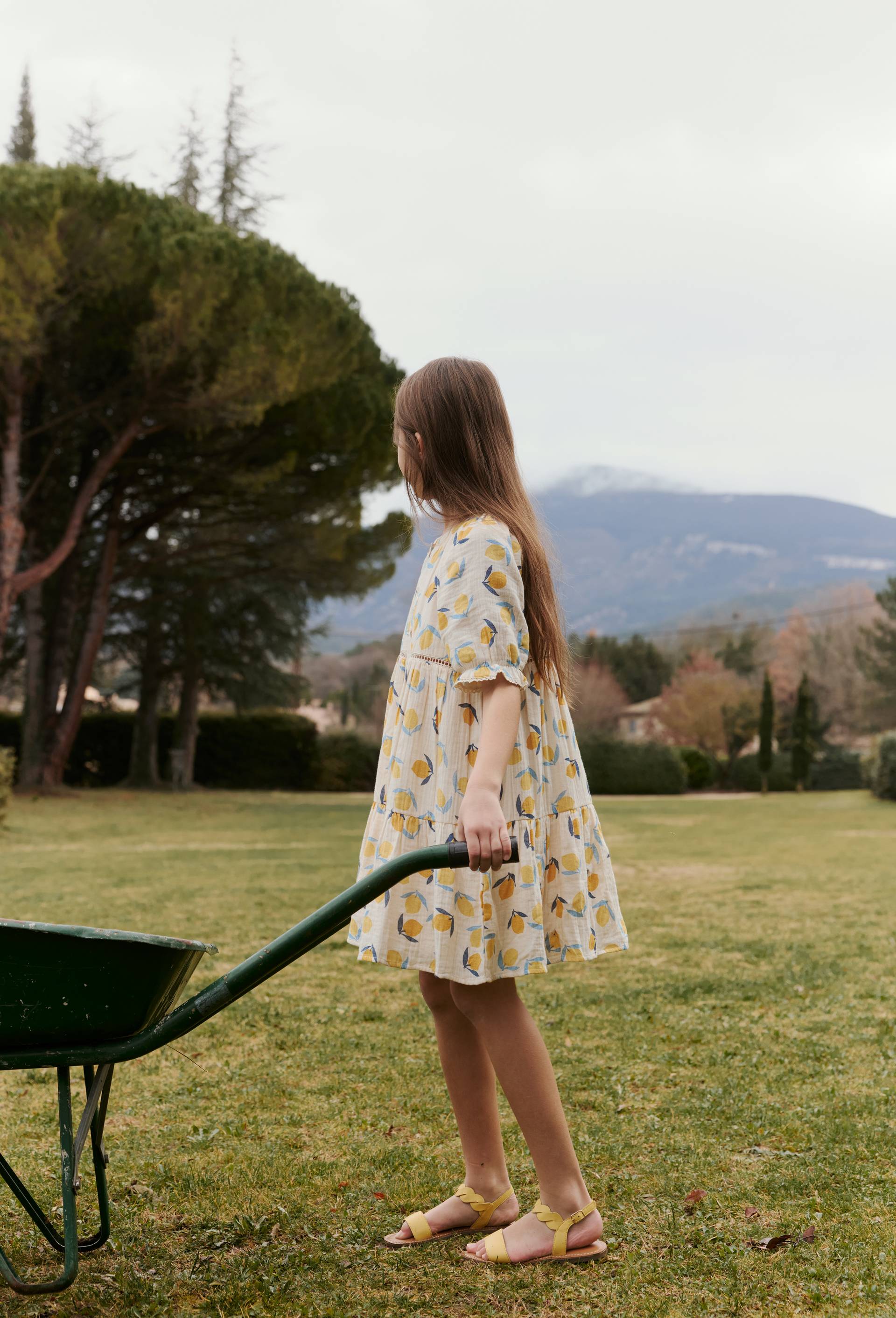 Robe imprim&eacute;e citrons, Beige clair, large image number 0