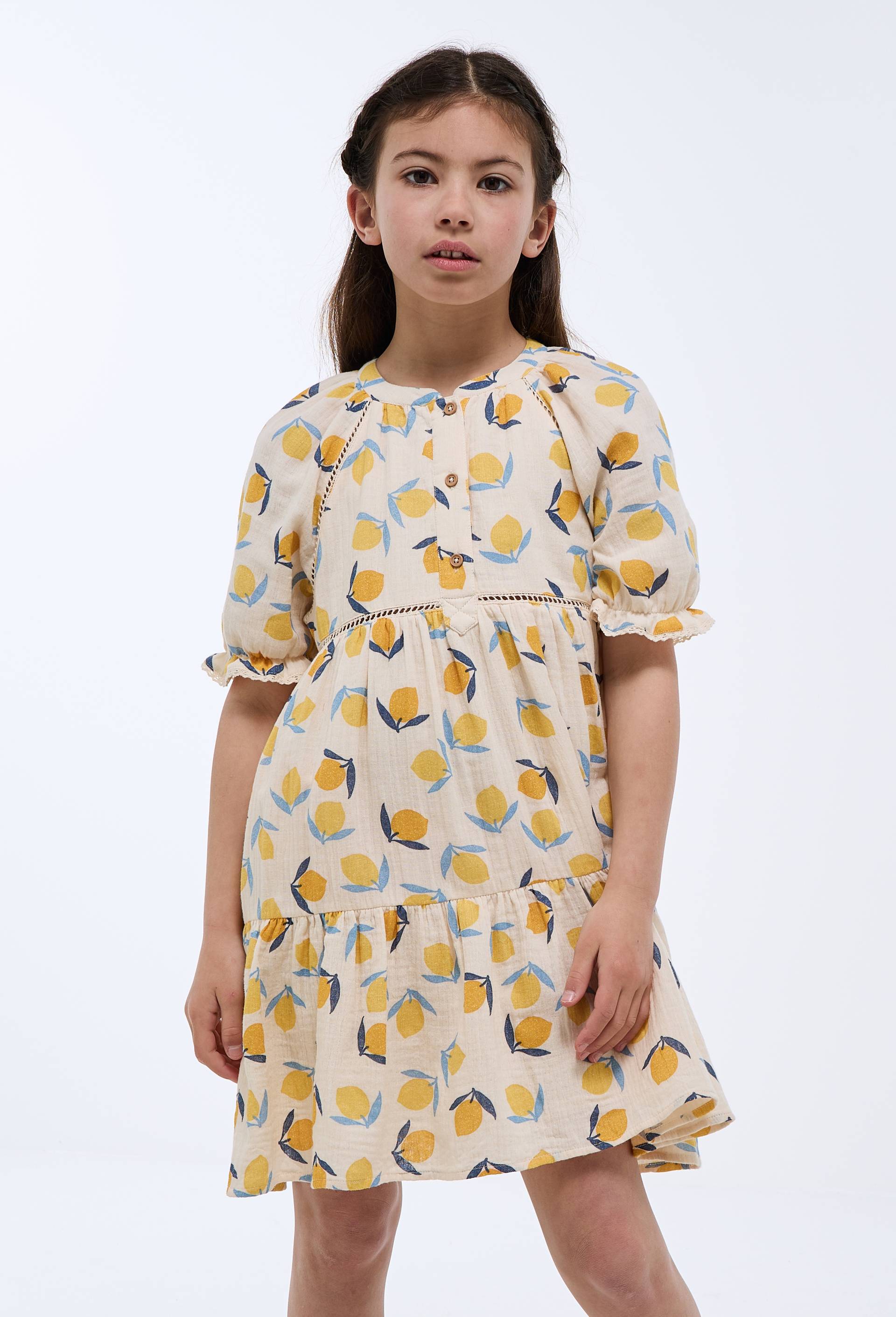 Robe imprim&eacute;e citrons, Beige clair, large image number 1
