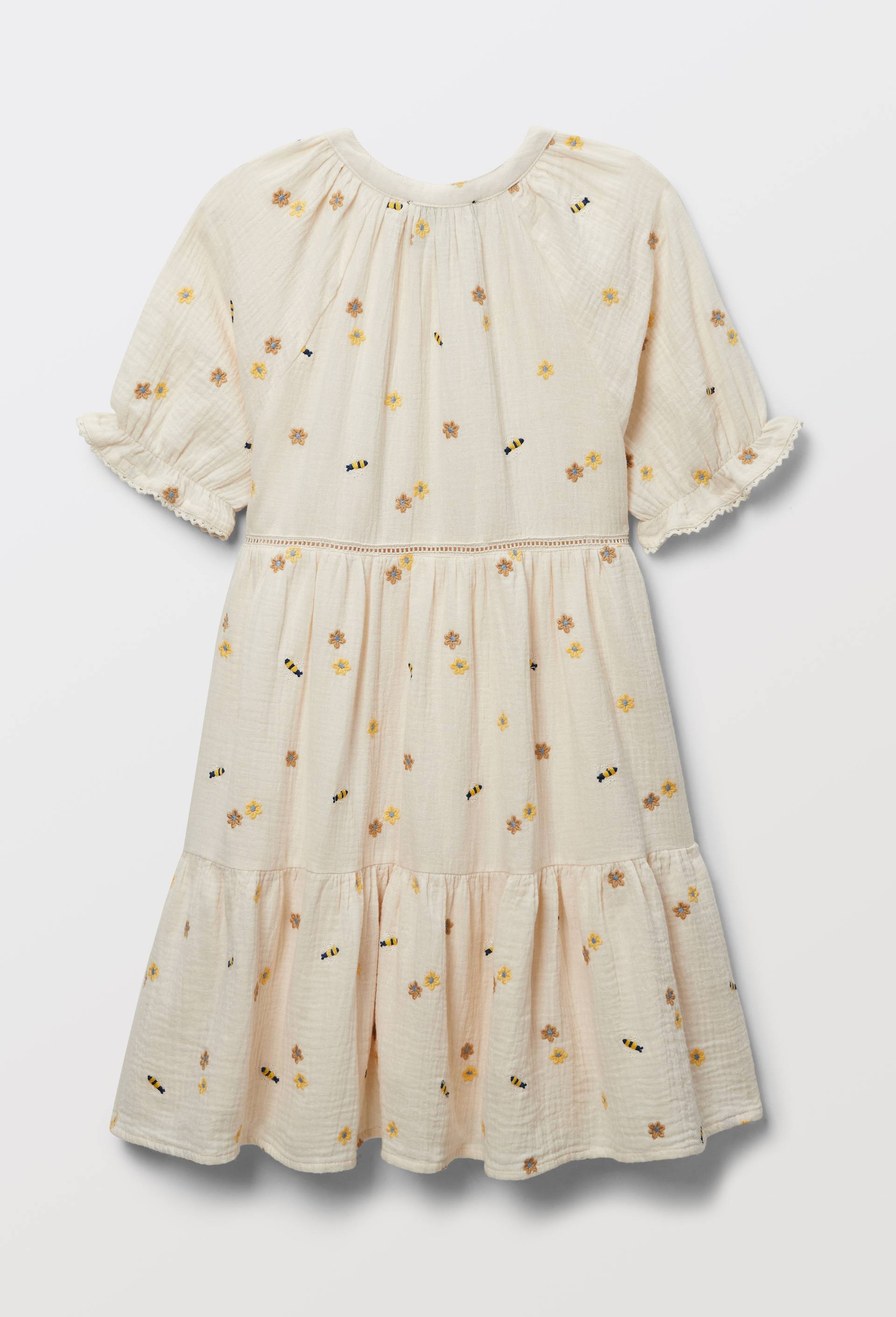 Robe imprim&eacute;e en gaze de coton, Beige clair, large image number 2