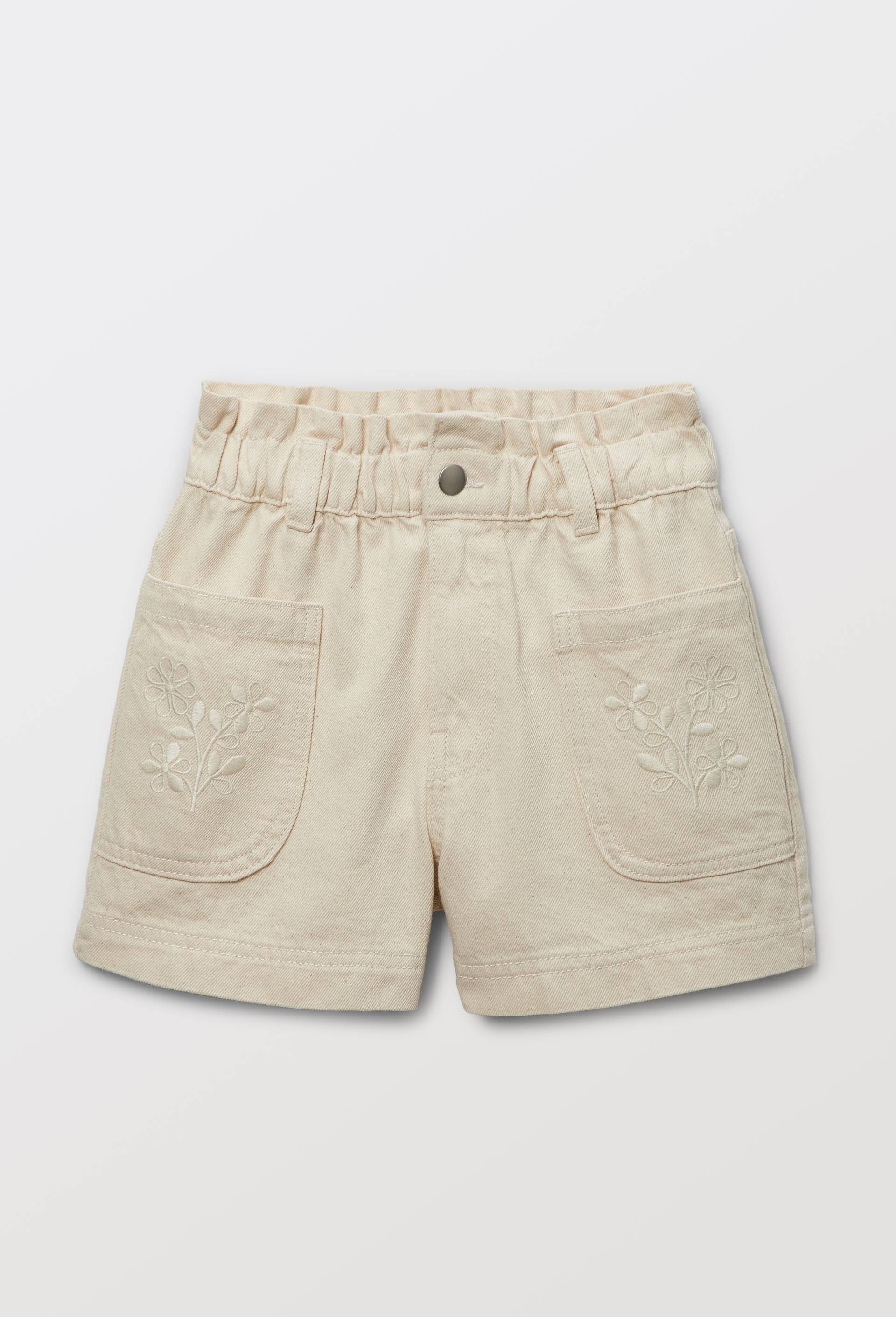 Short poches brod&eacute;es, Beige clair, large image number 1