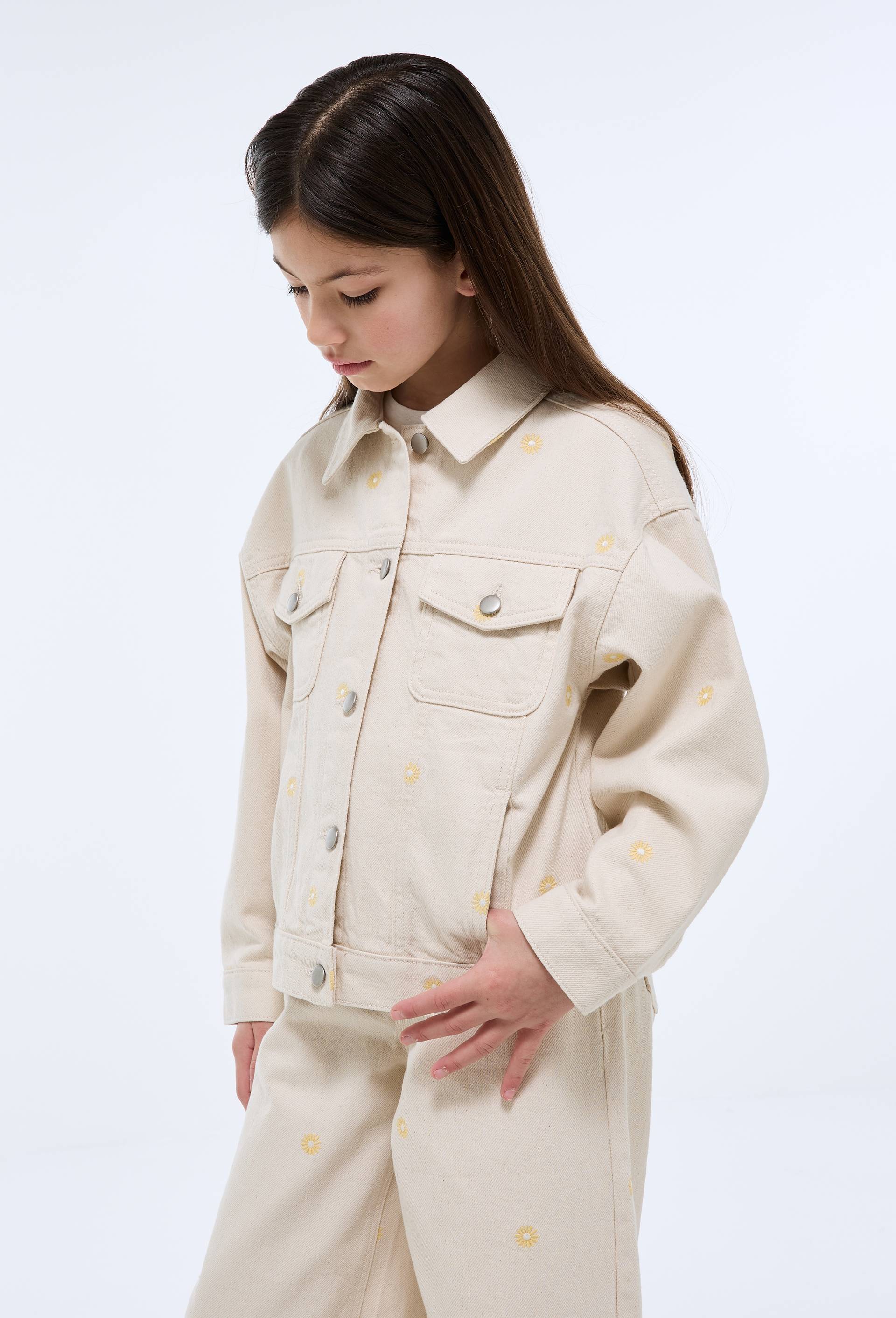Veste brod&eacute;e en jean, Beige clair, large image number 1