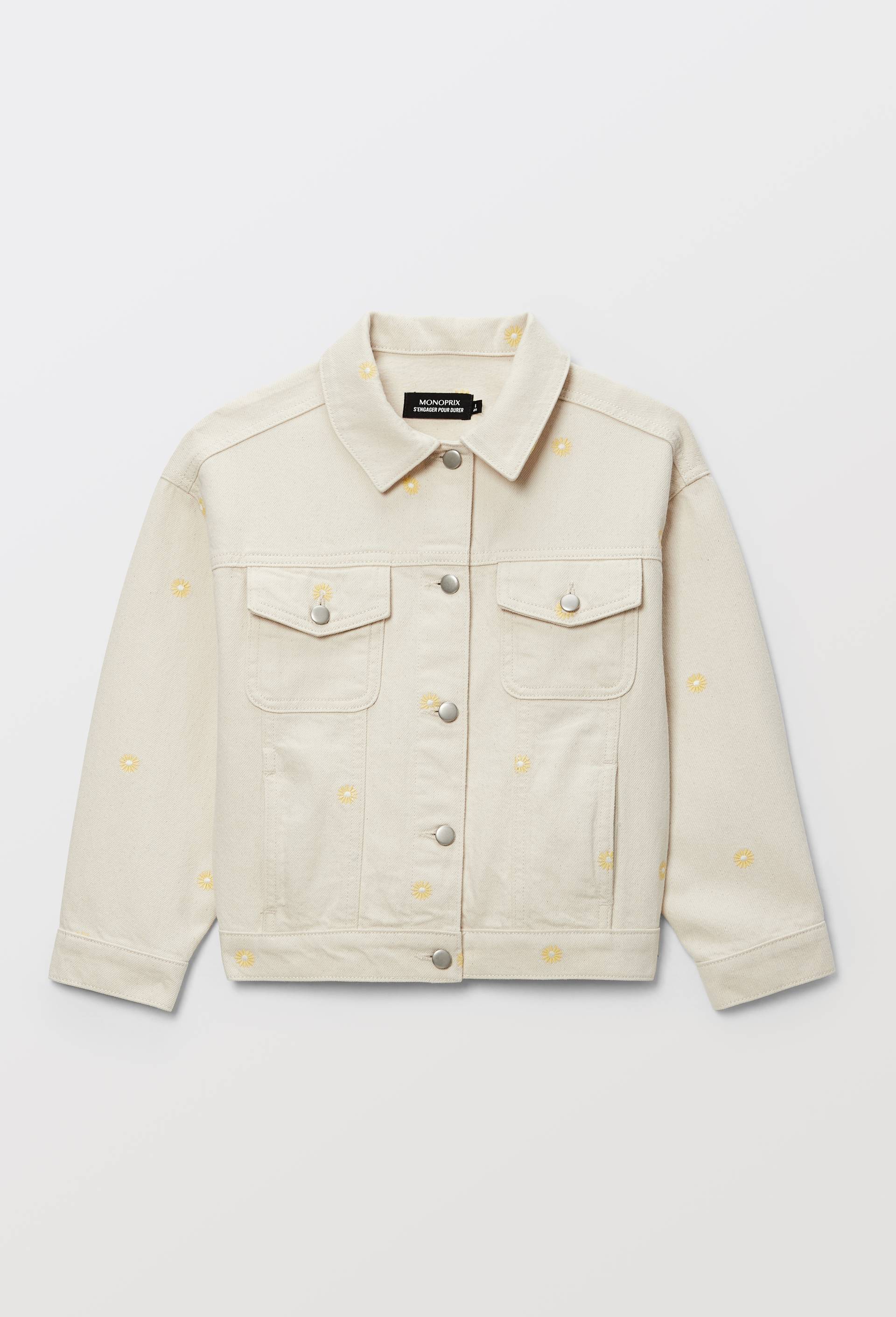 Veste brod&eacute;e en jean, Beige clair, large image number 2