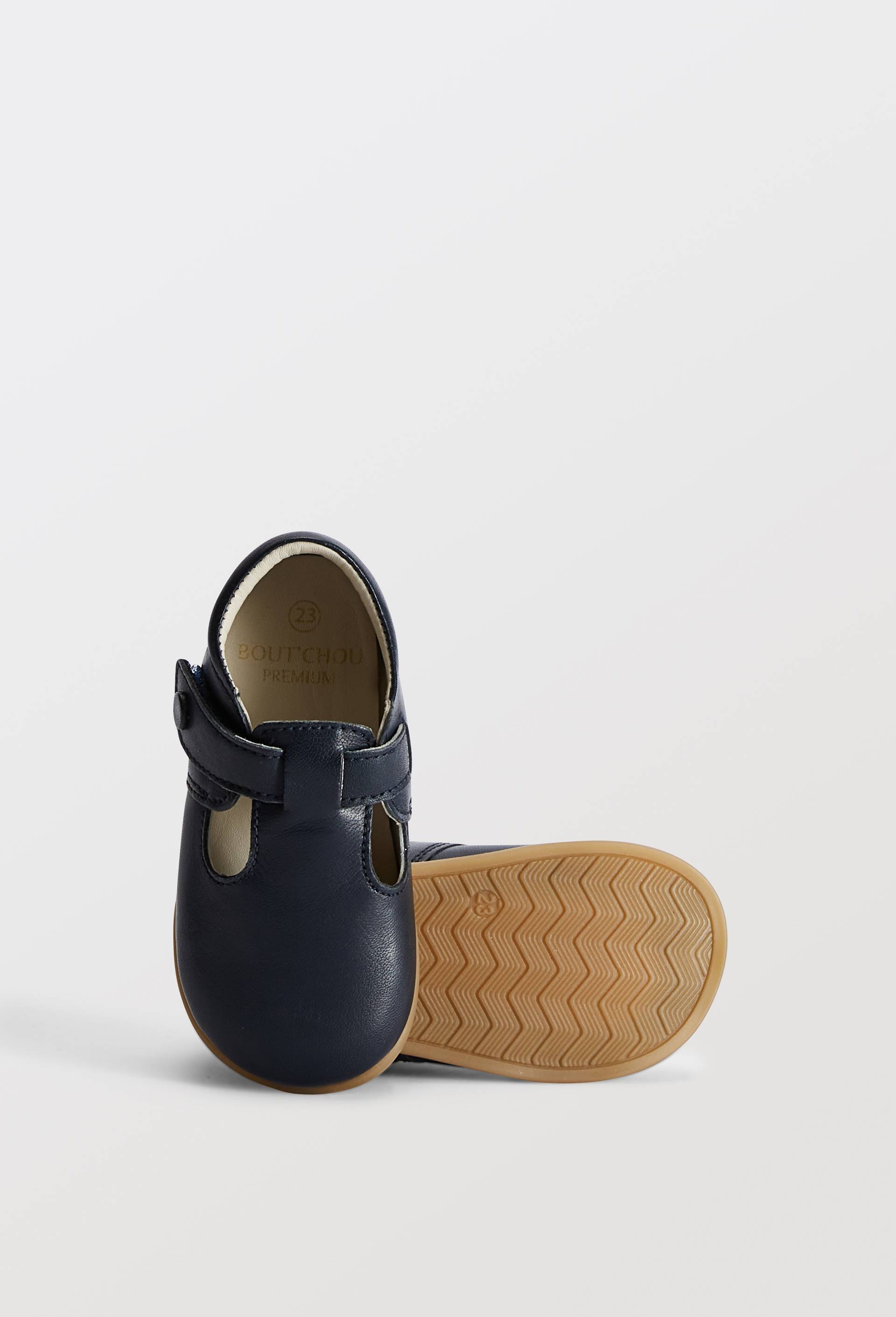 CHAUSSONS SOUPLES EN CUIR, Bleu fonc&eacute;, large image number 2