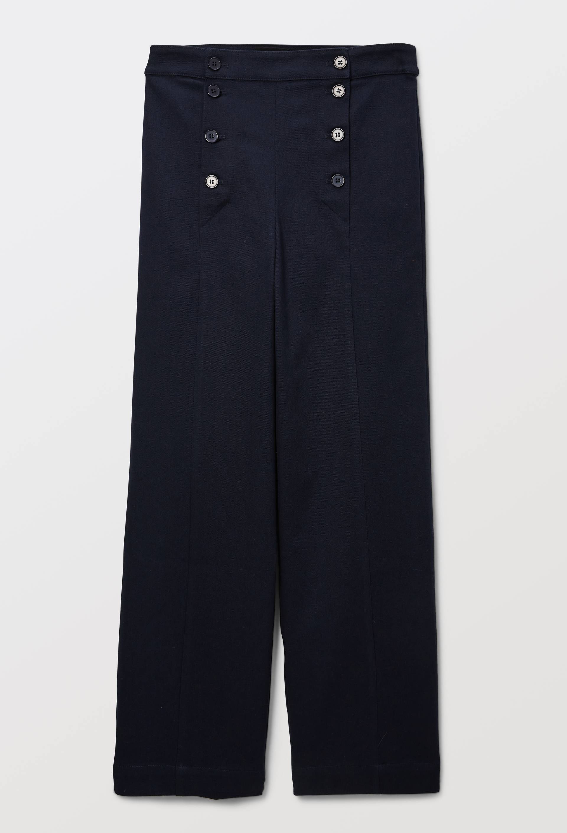 Pantalon large &agrave; pont uni, Bleu fonc&eacute;, large image number 2