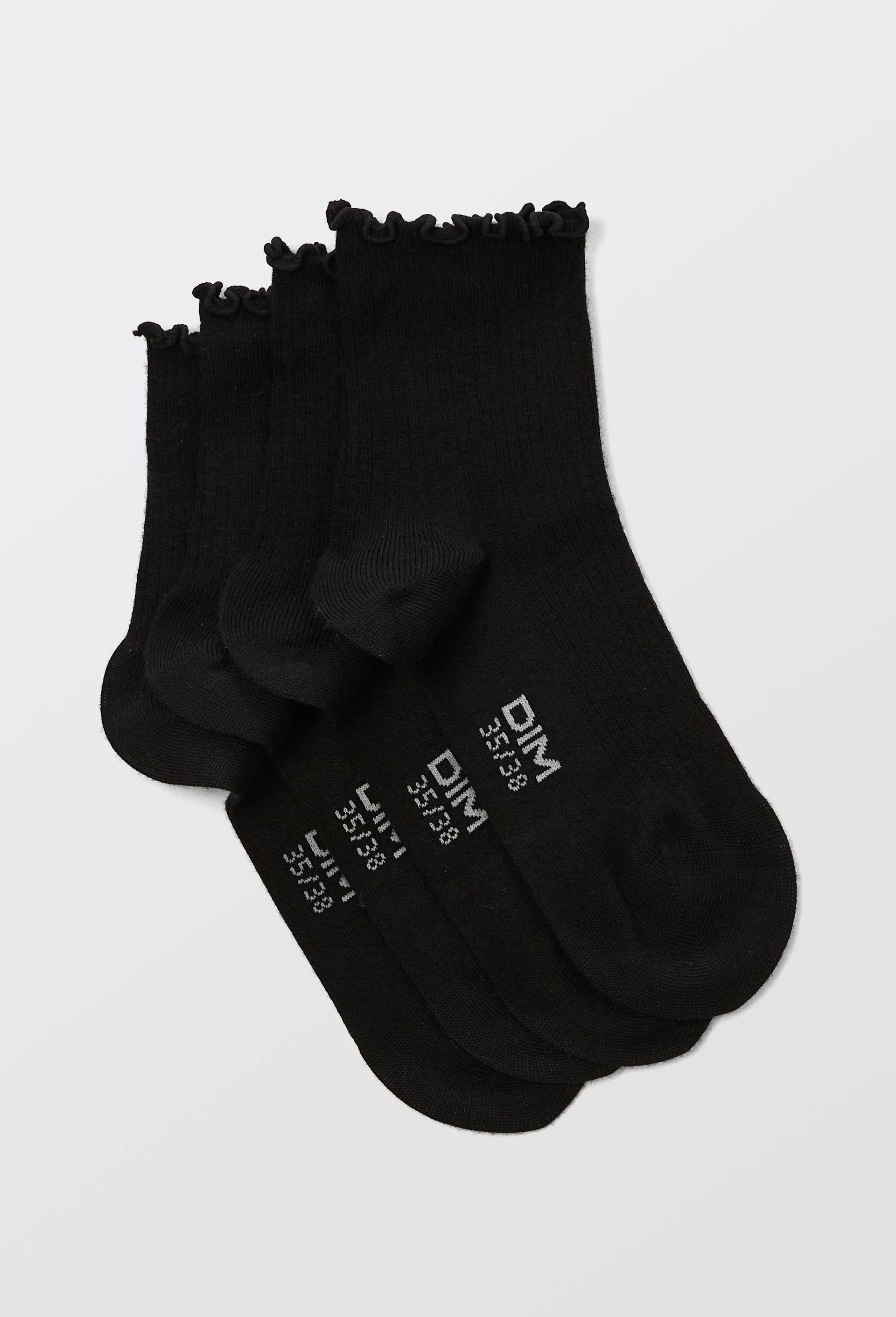 Lot de 2 socquettes en modal DIM, Noir, large image number 1