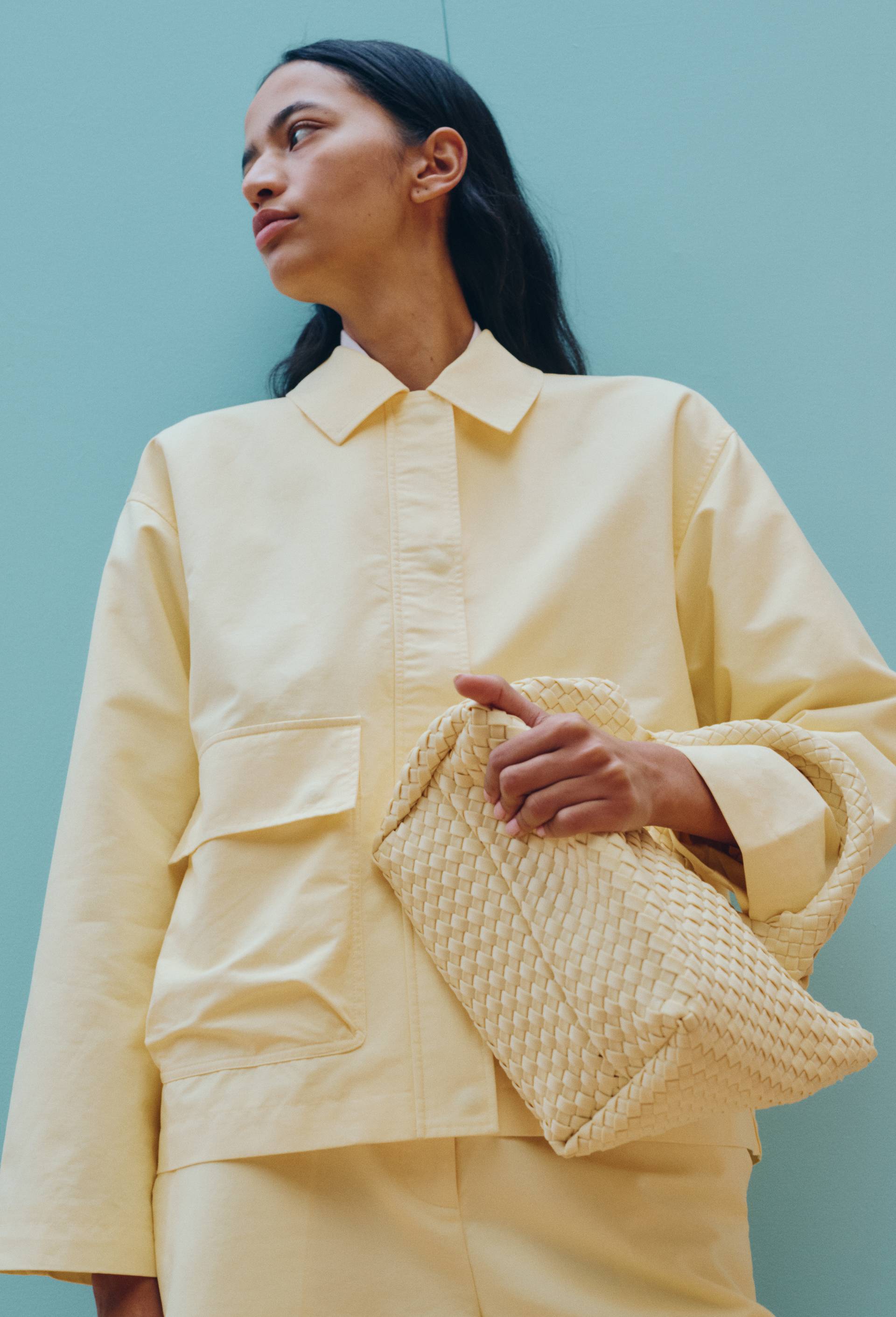 Veste en coton &agrave; poches, Jaune clair, large image number 0.0