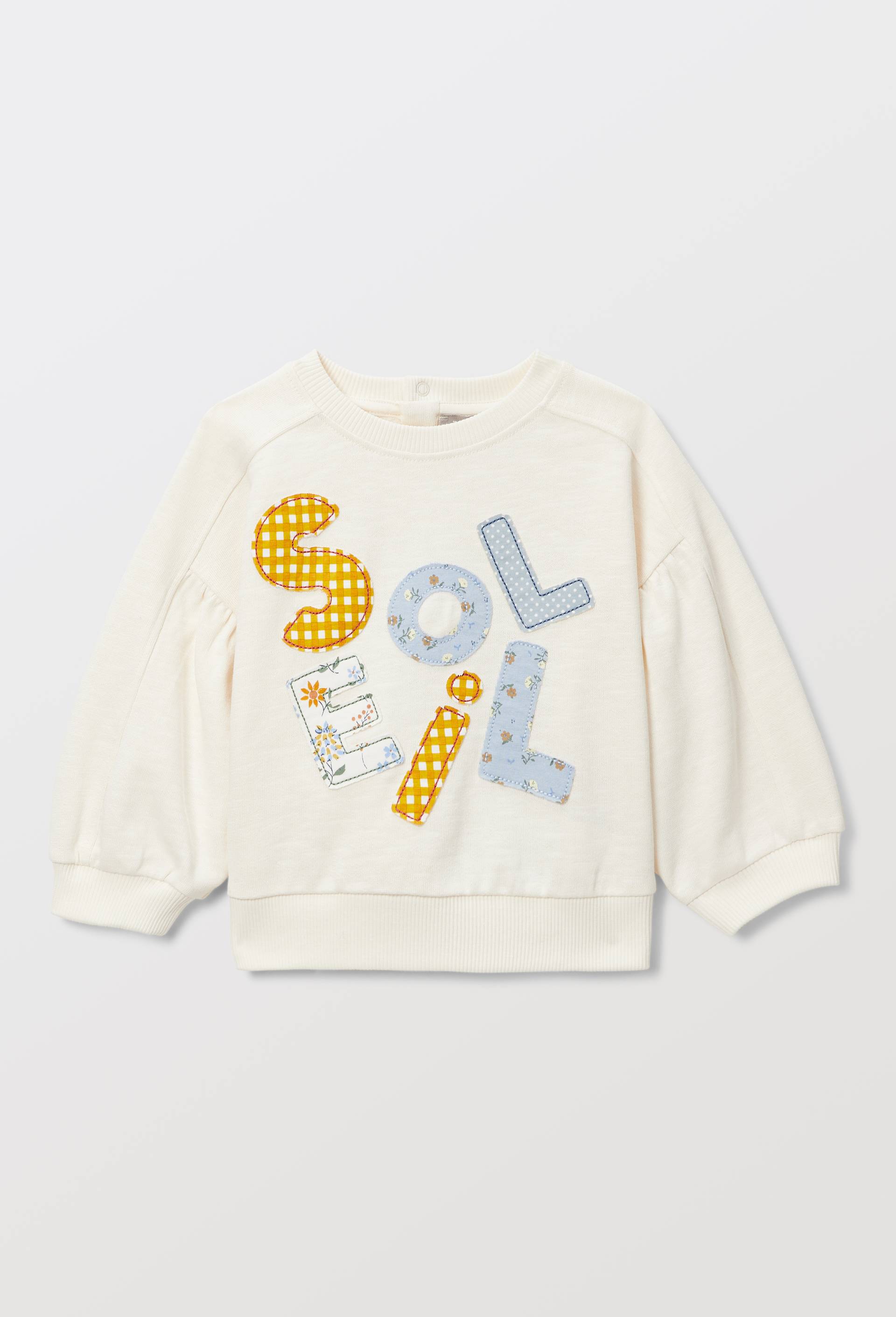 Sweat brod&eacute; en coton BIO gots, Ecru, large image number 1