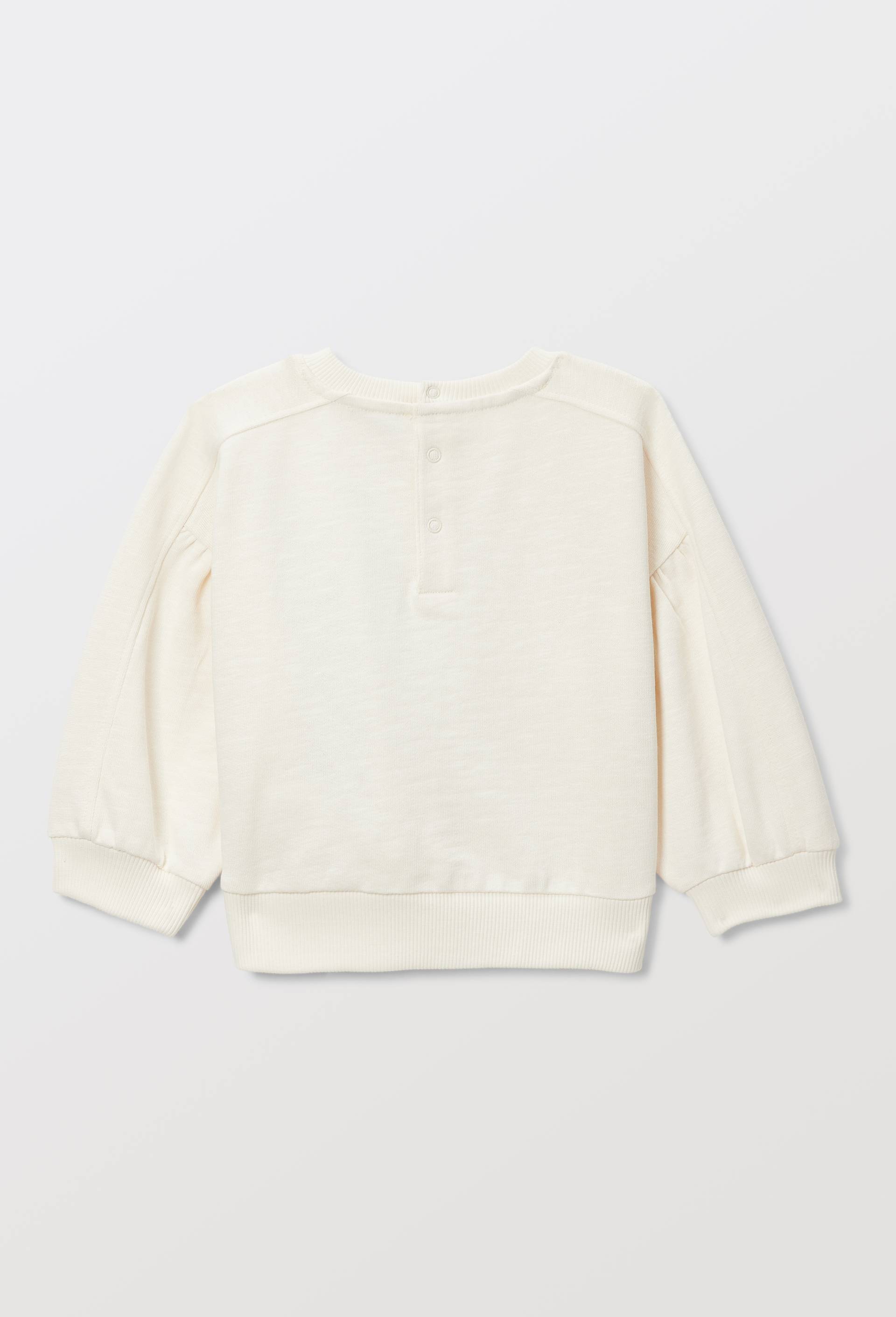 Sweat brod&eacute; en coton BIO gots, Ecru, large image number 2