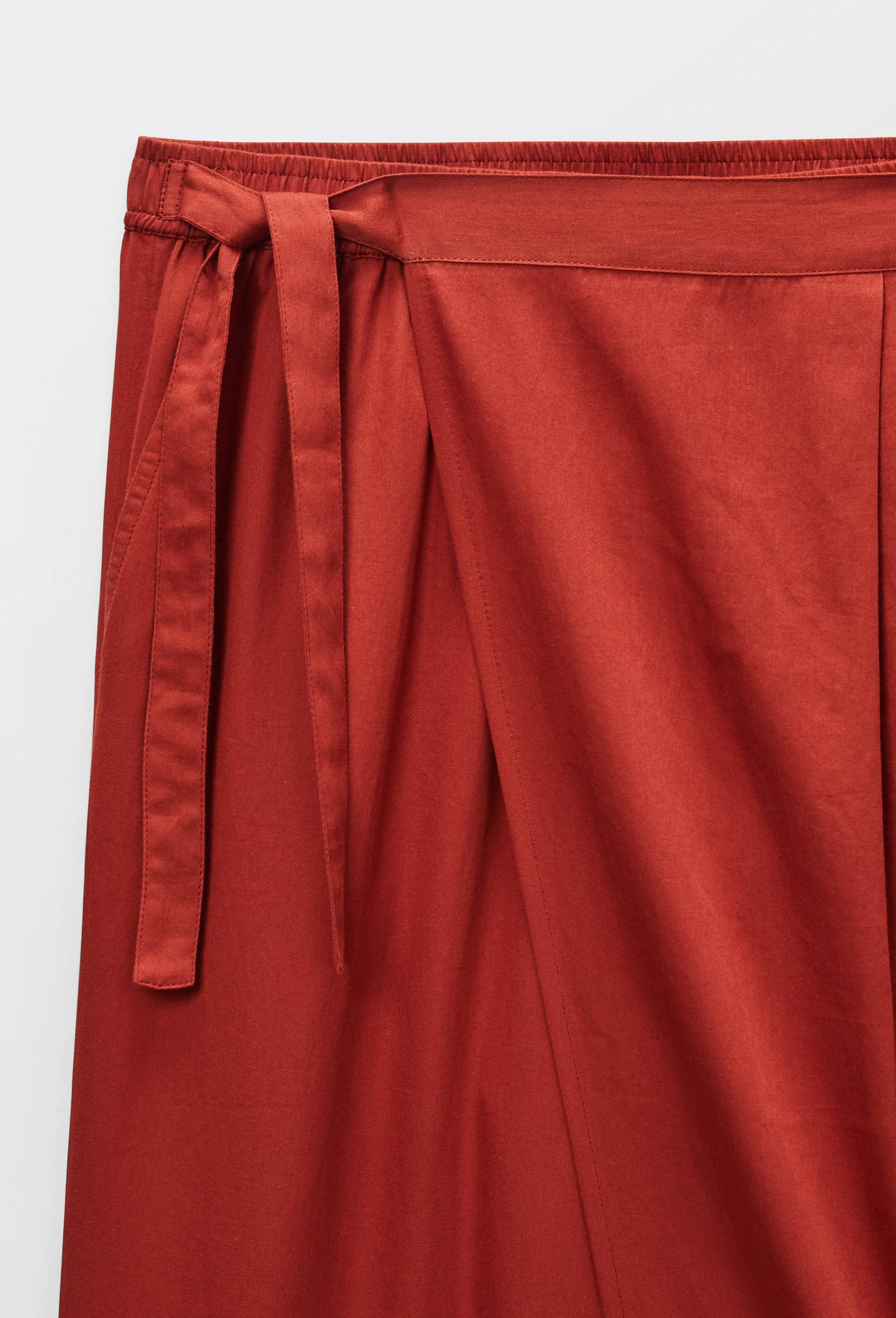 Pantalon uni en satin de coton bio GOTS, Orange fonc&eacute;, large image number 3.0
