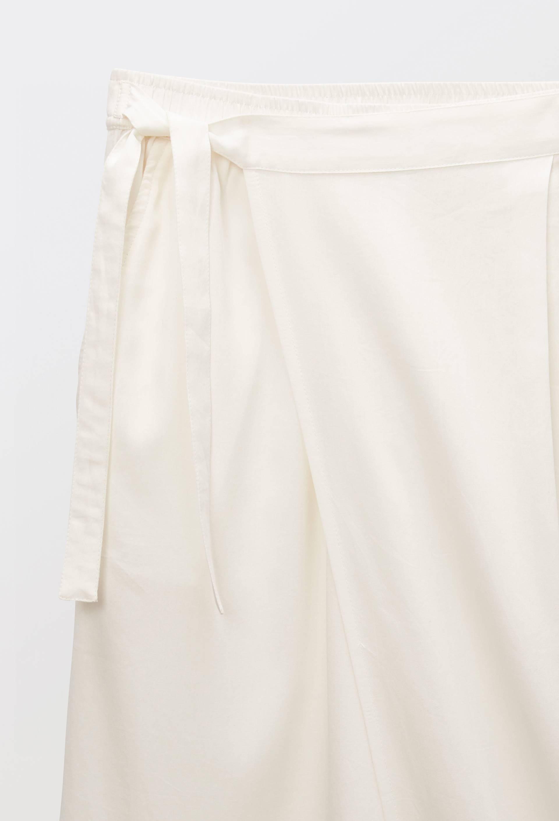 Pantalon uni en satin de coton bio GOTS, Ecru, large image number 3