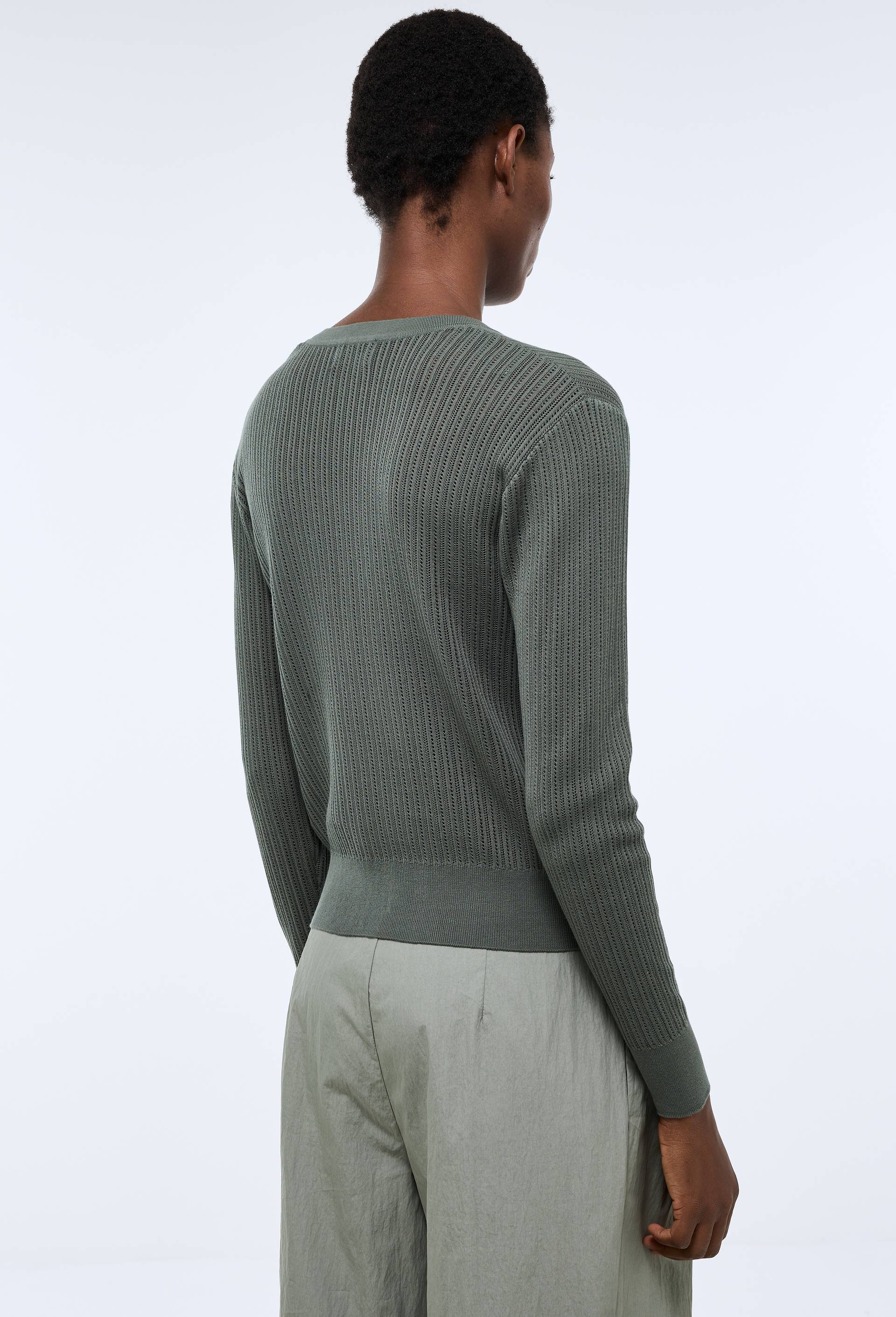 Cardigan uni manches longues, Vert, large image number 1