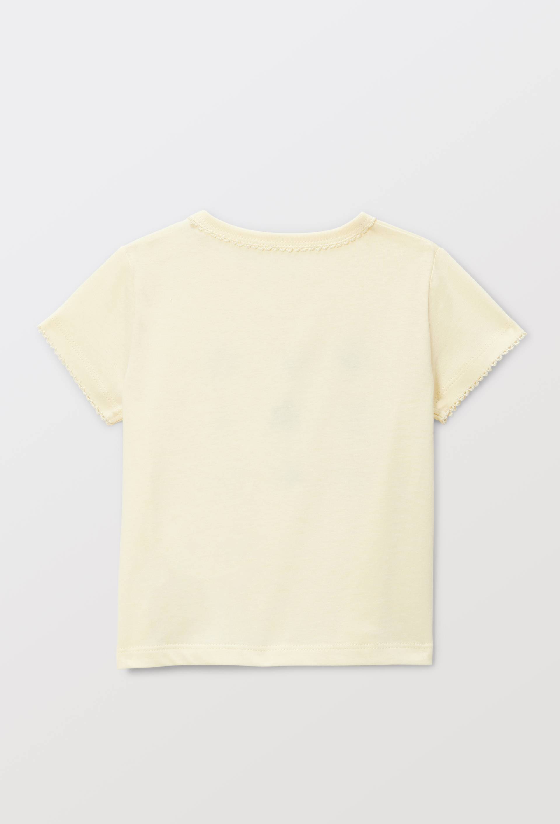 T-shirt manches courtes brod&eacute; en coton BIO GOTS, Jaune clair, large image number 2
