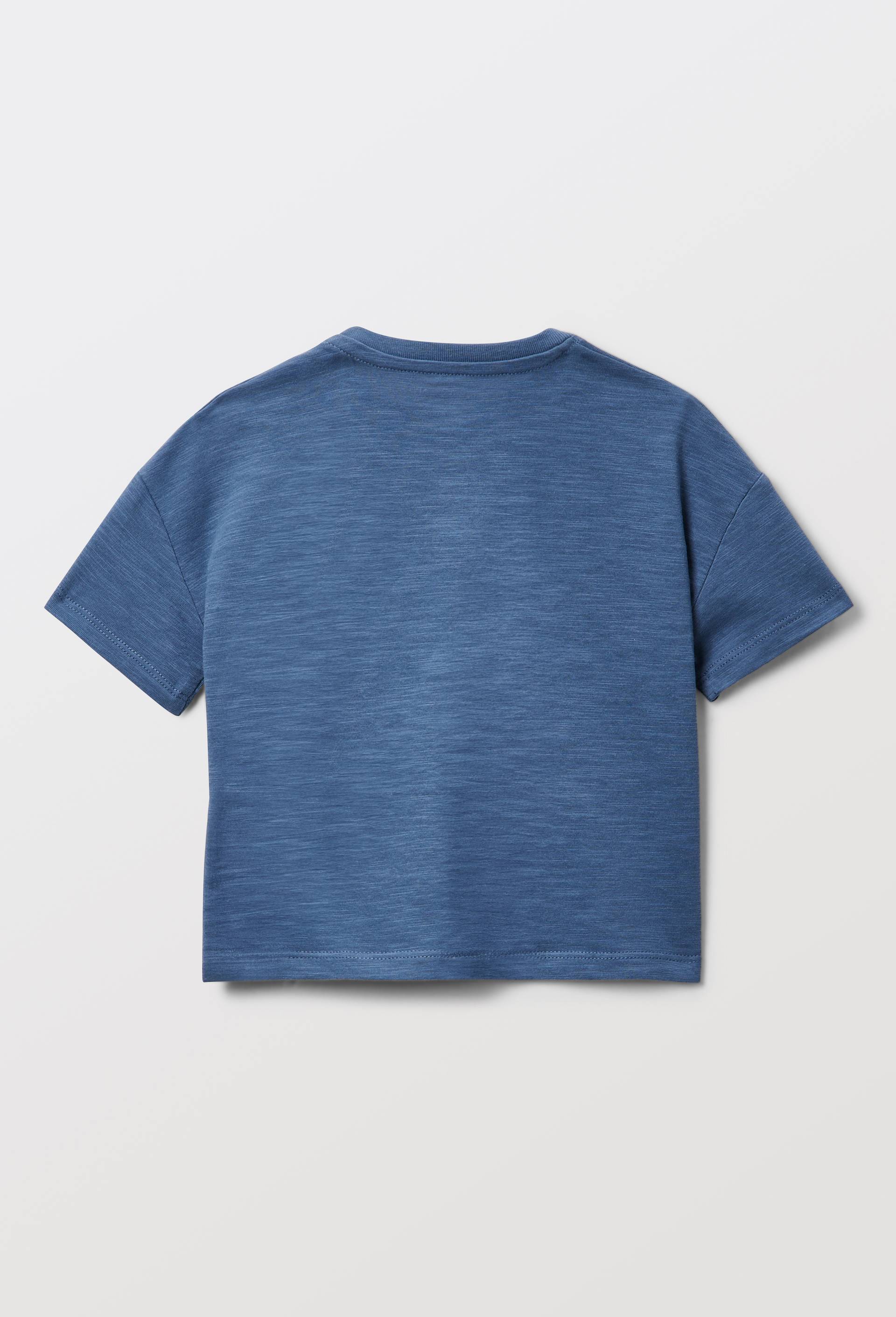 T-shirt manches courtes imprim&eacute; en coton BIO GOTS, Bleu, large image number 2.0
