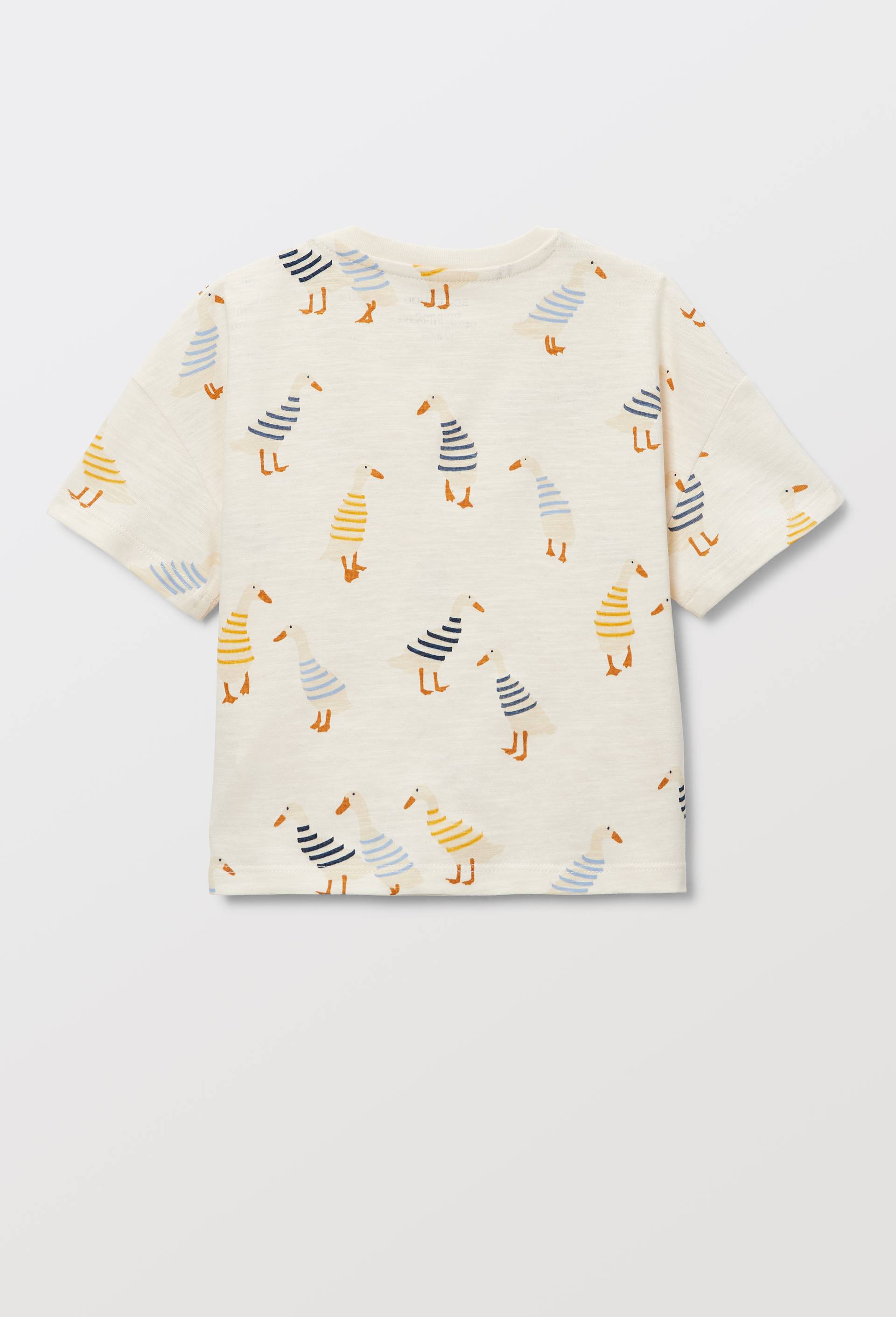 T-shirt manches courtes imprim&eacute; en coton BIO GOTS, Beige clair, large image number 1
