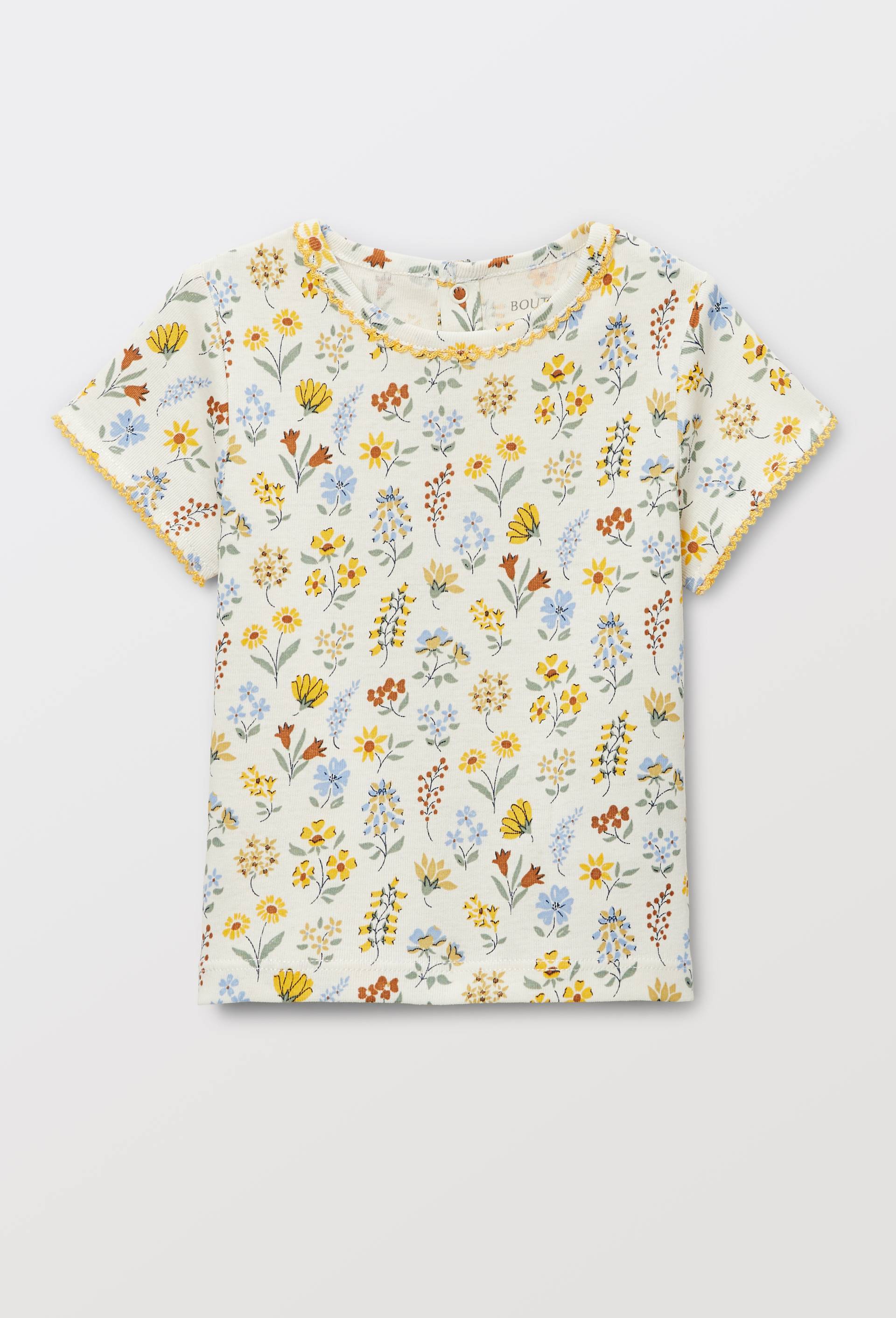 T-shirt manches courtes imprim&eacute; en coton BIO GOTS, Beige clair, large image number 0