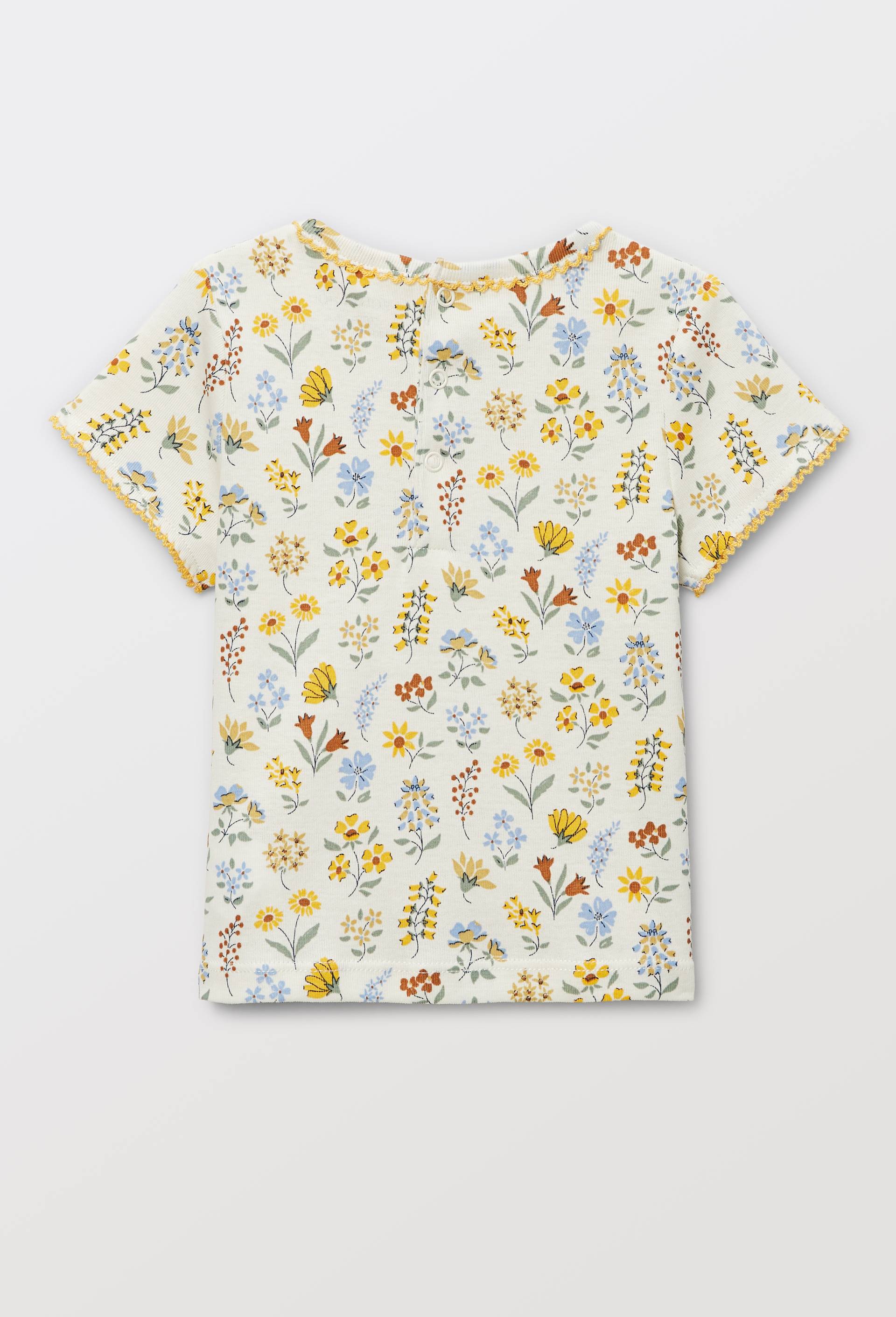 T-shirt manches courtes imprim&eacute; en coton BIO GOTS, Beige clair, large image number 1.0