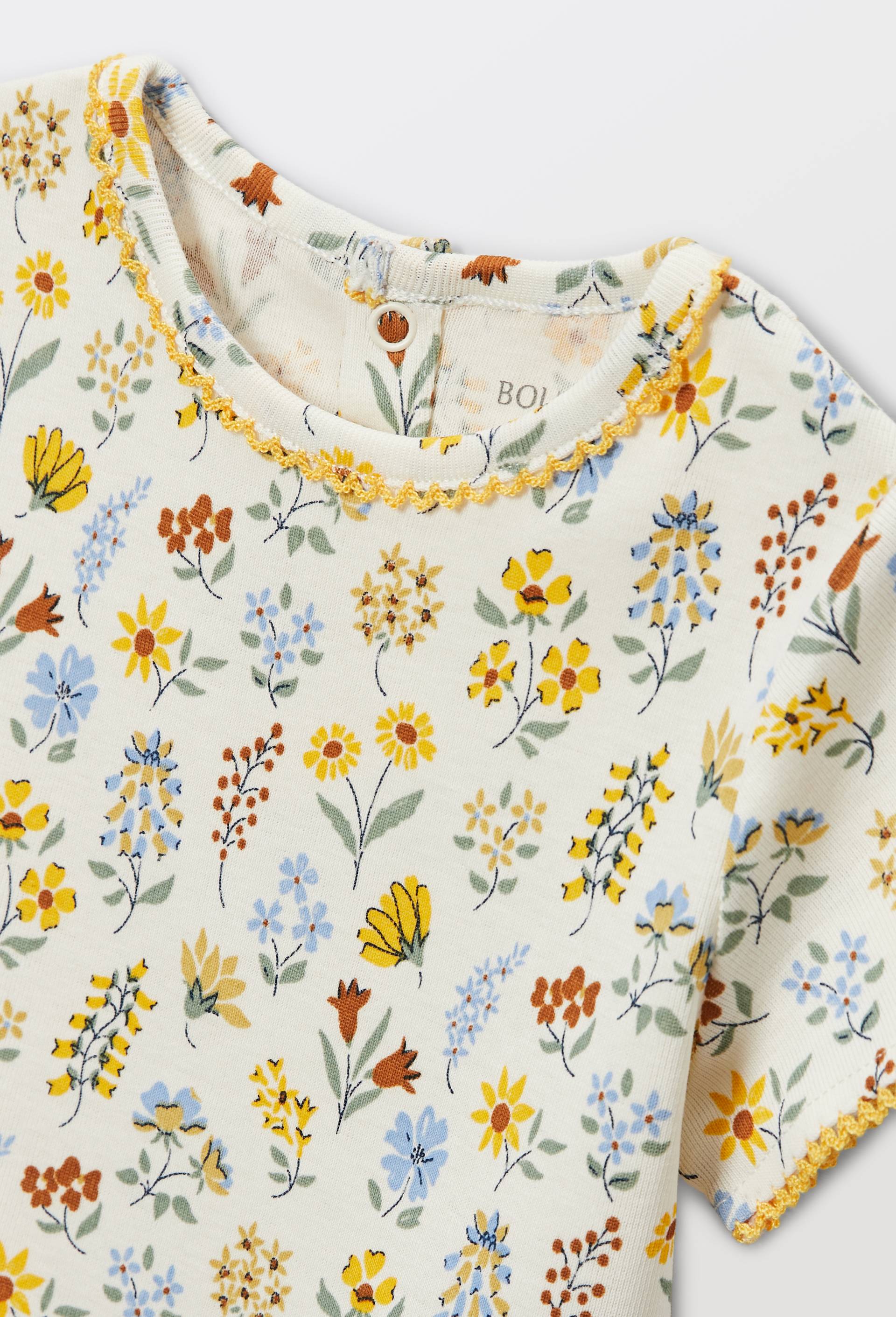 T-shirt manches courtes imprim&eacute; en coton BIO GOTS, Beige clair, large image number 2