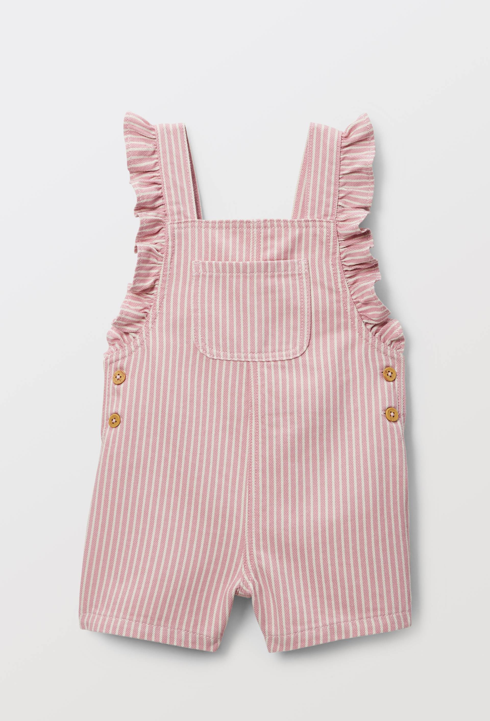 Salopette courte ray&eacute;e en coton, Rose, large image number 1