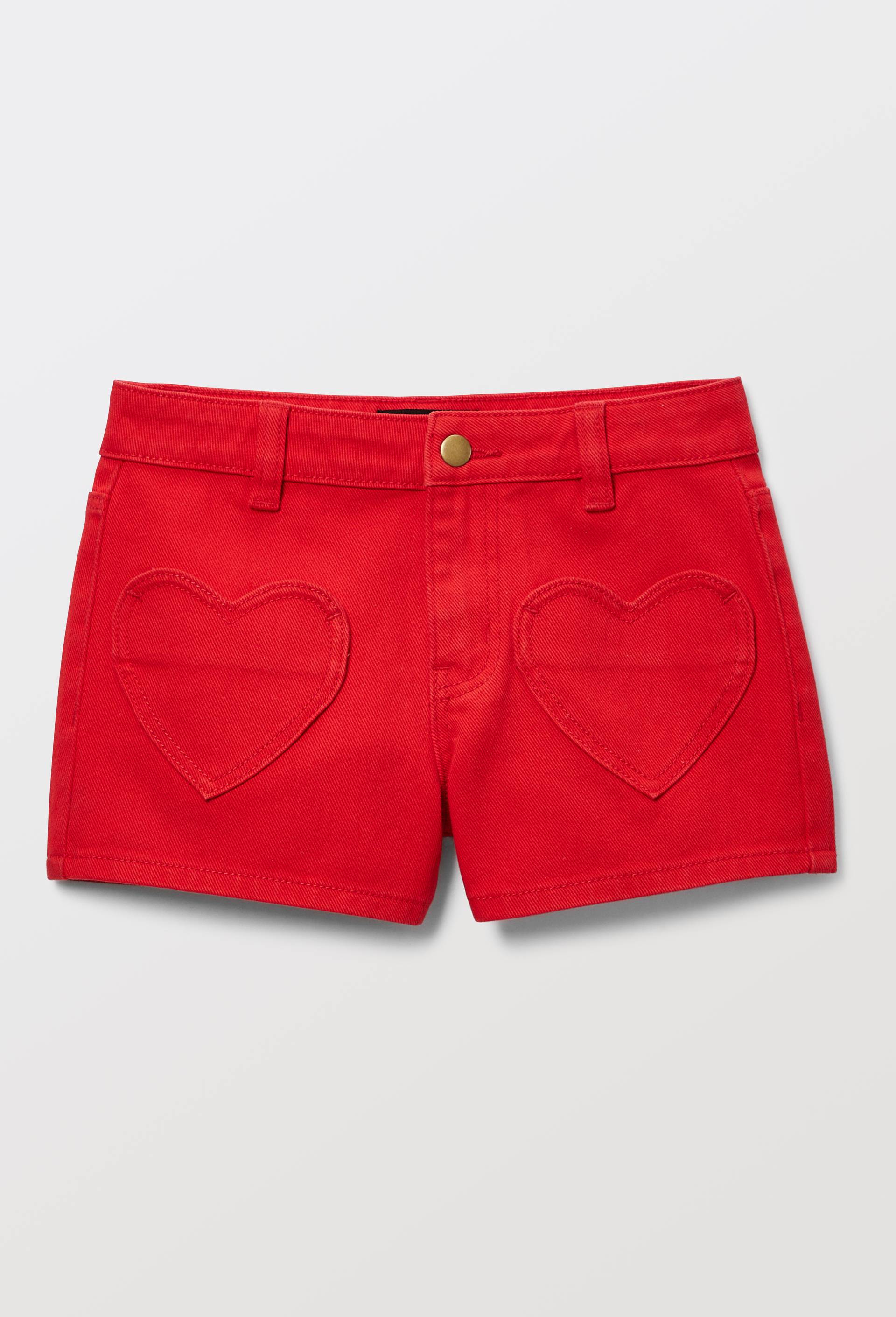 Short uni &agrave; poche coeur en coton, Rouge, large image number 0.0