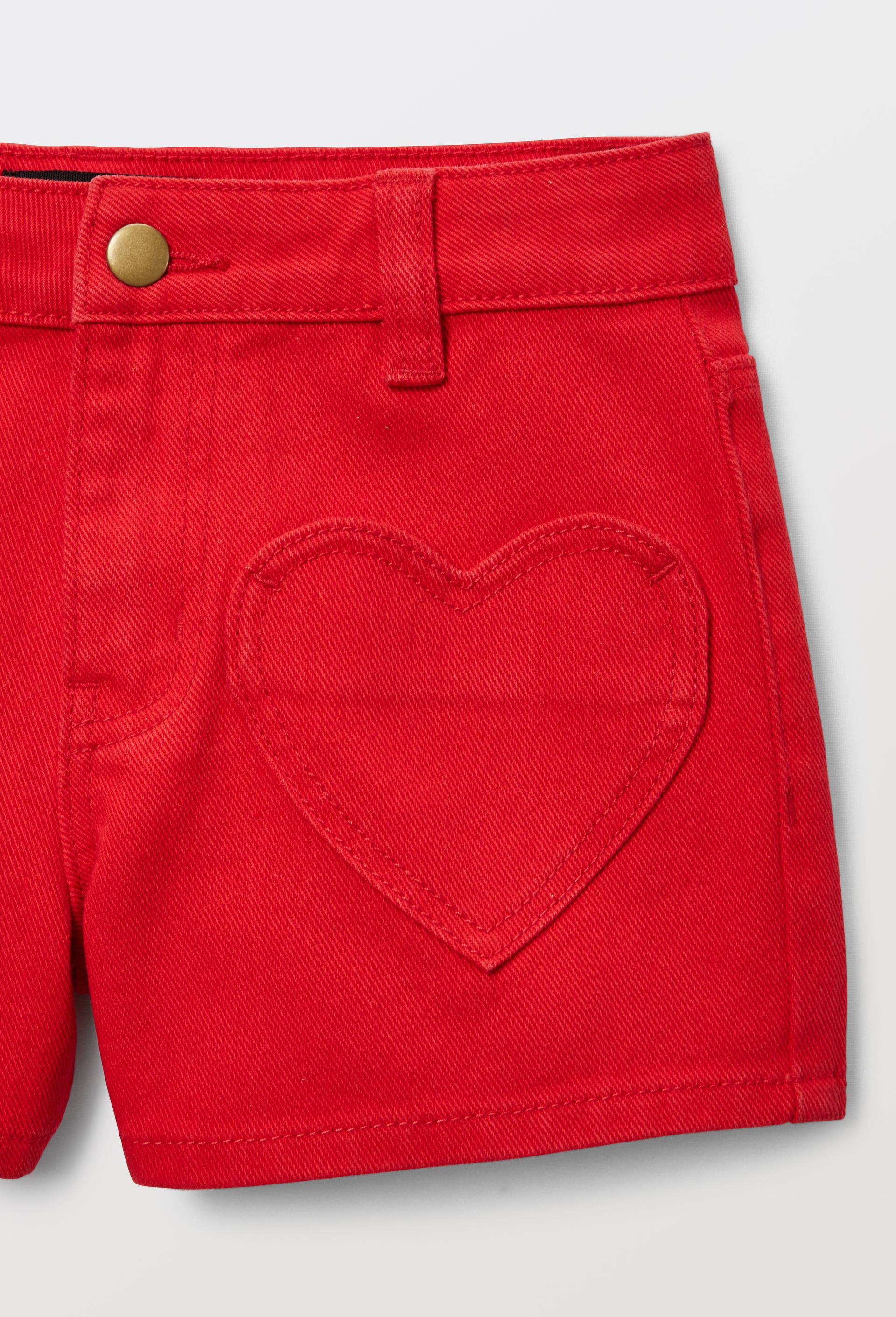 Short uni &agrave; poche coeur en coton, Rouge, large image number 2.0