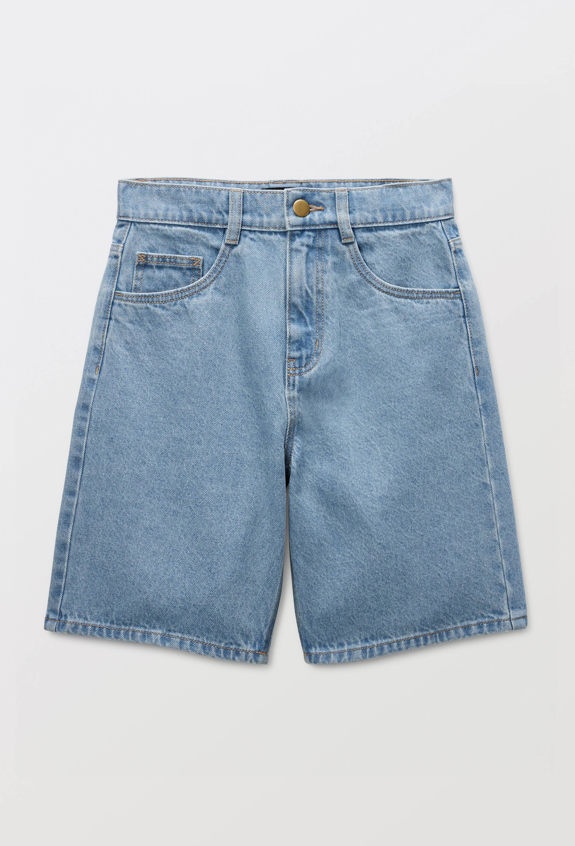 Bermuda en jean avec d&eacute;tail patch, Bleu clair, large image number 2