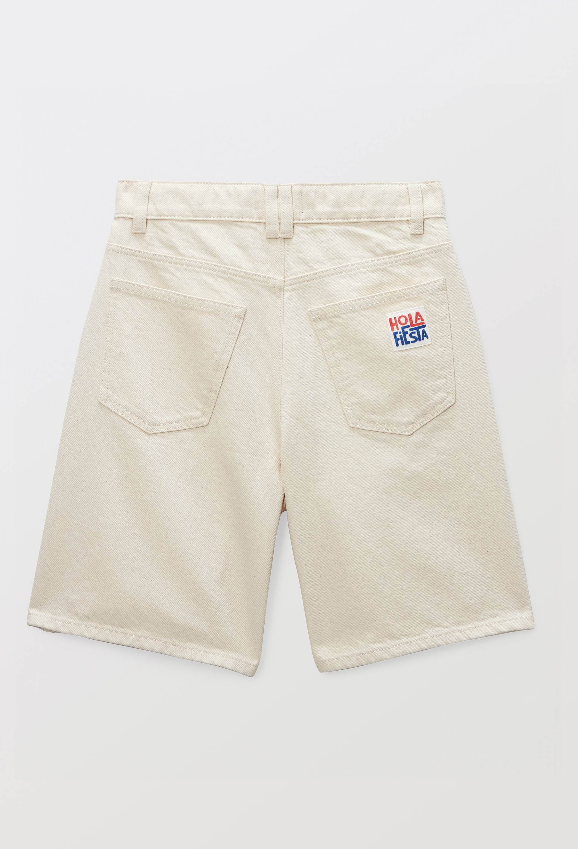 Bermuda uni avec &eacute;tiquette en coton, Beige clair, large image number 2.0