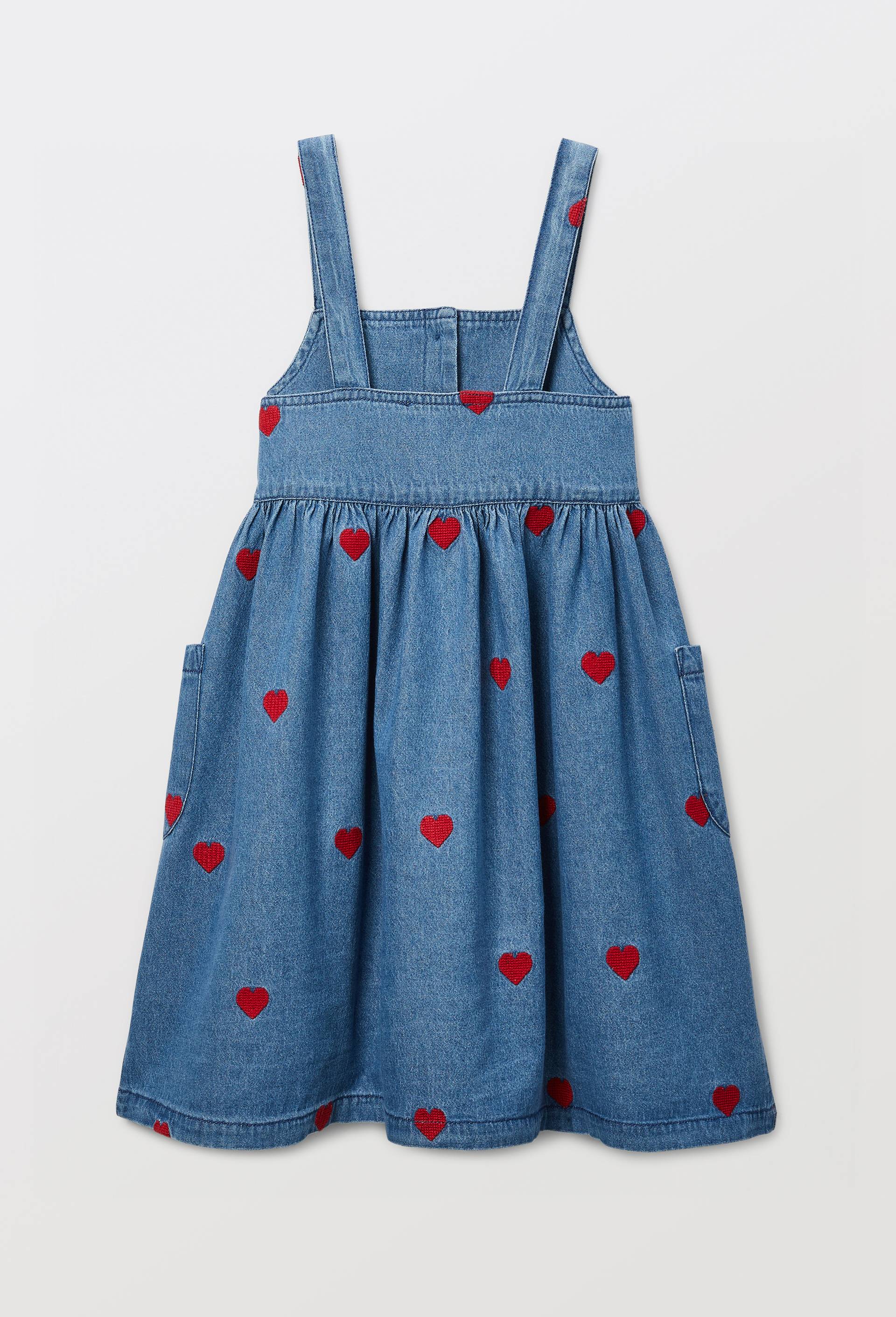 Robe &agrave; bretelles brod&eacute;e en coton, Bleu fonc&eacute;, large image number 2.0