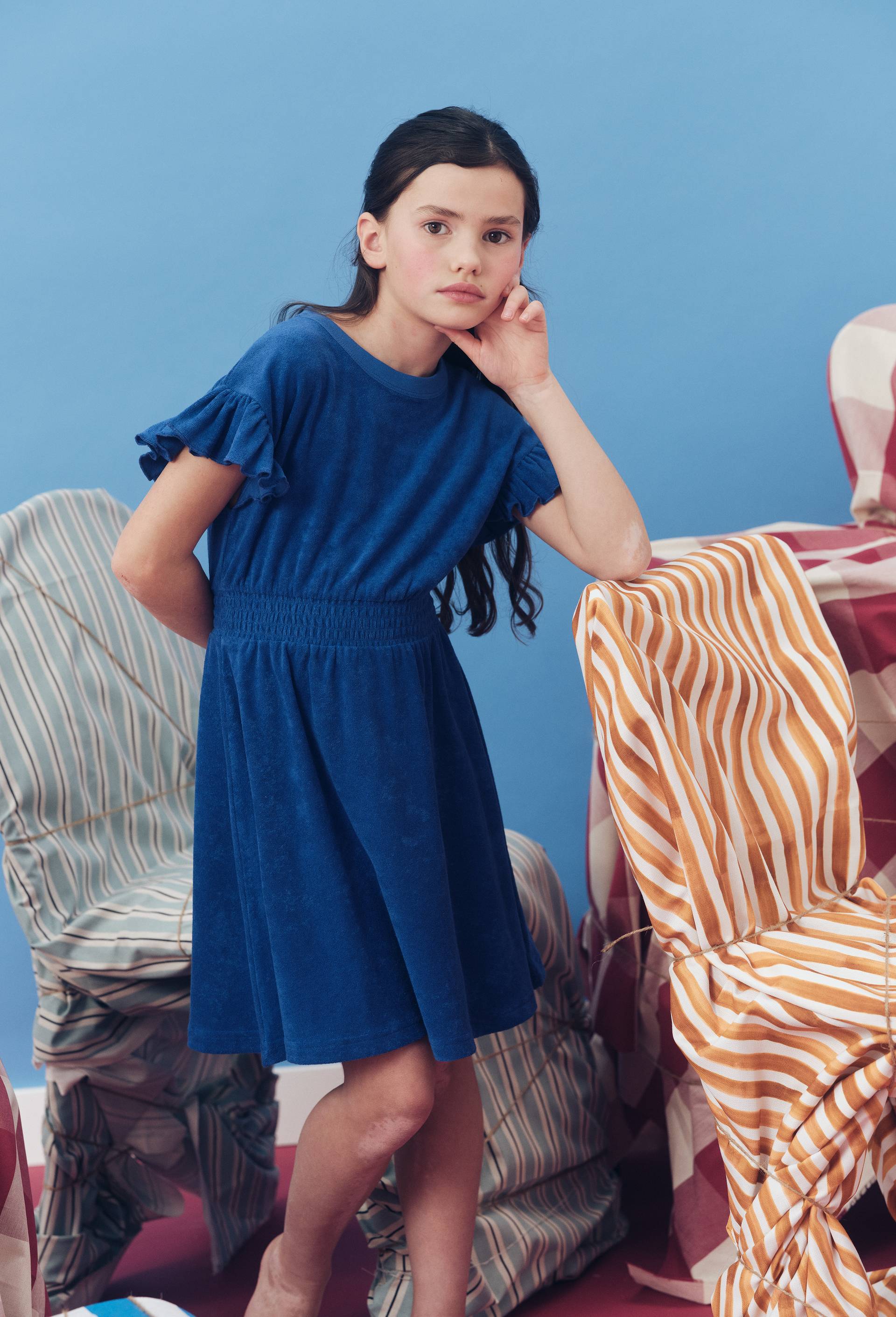 Robe en &eacute;ponge, Bleu, large image number 0.0