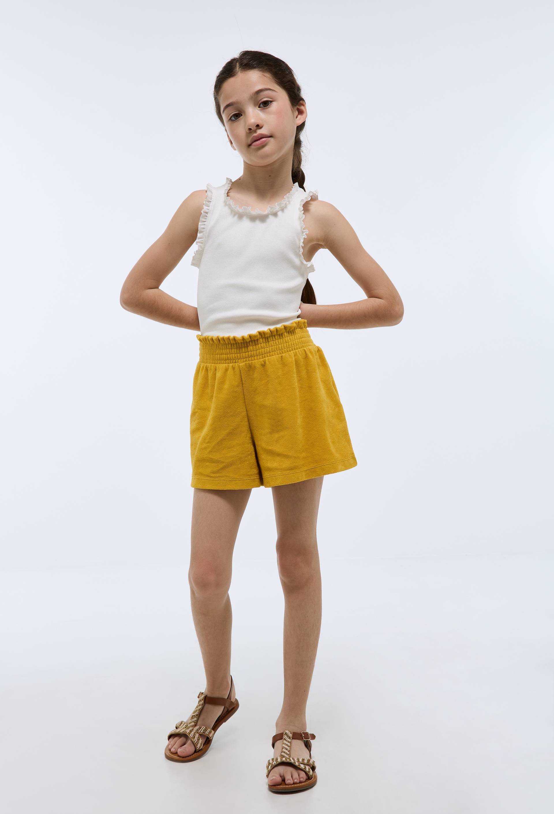 Short uni en &eacute;ponge, Jaune, large image number 0.0