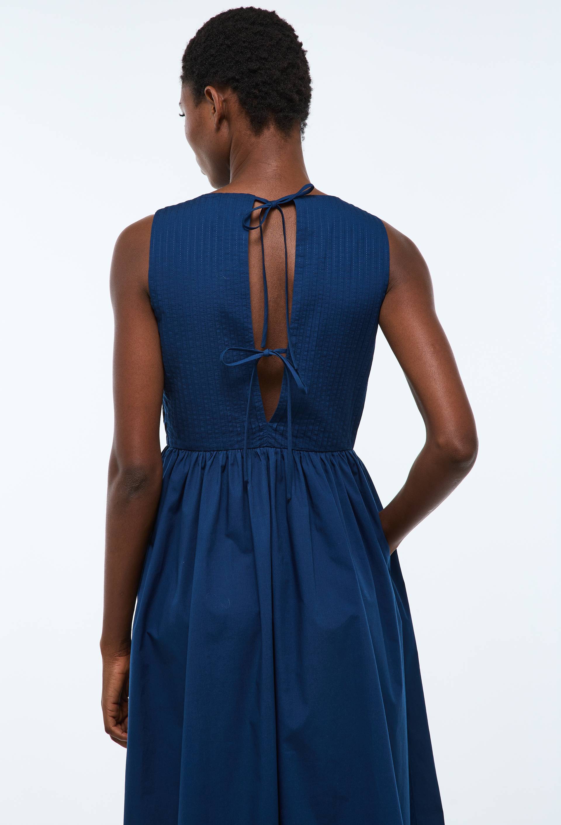 Robe midi sans manches en coton BIO GOTS, Bleu fonc&eacute;, large image number 3