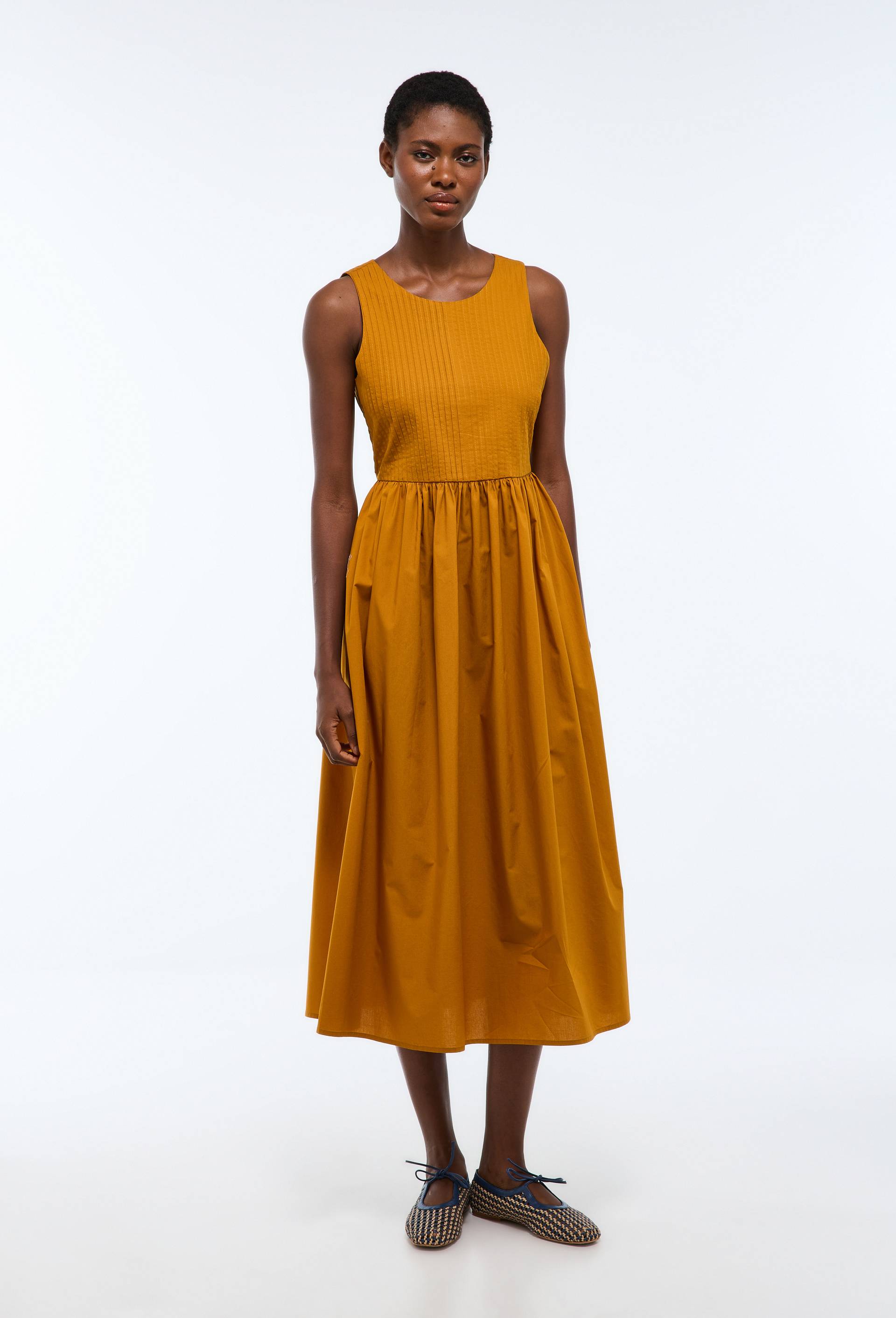 Robe midi sans manches en coton BIO GOTS, Brun clair, large image number 0.0